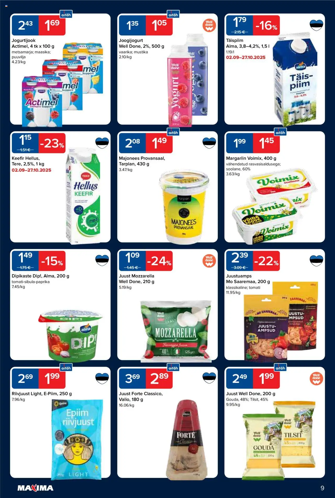 Maxima kliendilehe eelvaade alates 2025.10.21