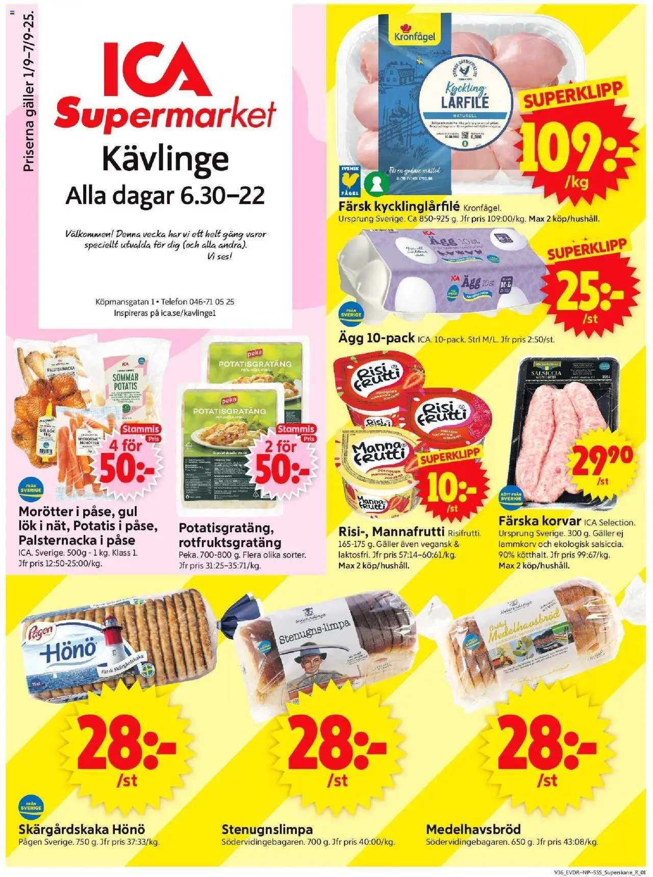 Kävlinge är giltig 01/09 2025 > Veckans Erbjudanden gäller från 01/09/2025 till 07/09/2025 sidnummer 1