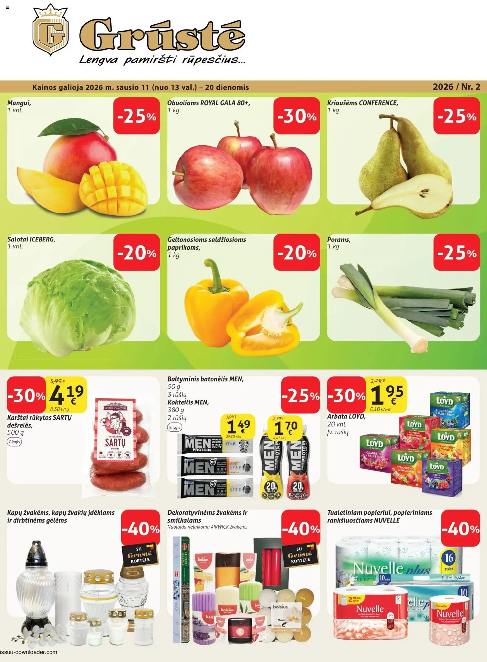 GRUSTE parduotuvės leidinio Leidinys galiojančio nuo 2026.01.11 peržiūra - Arbata