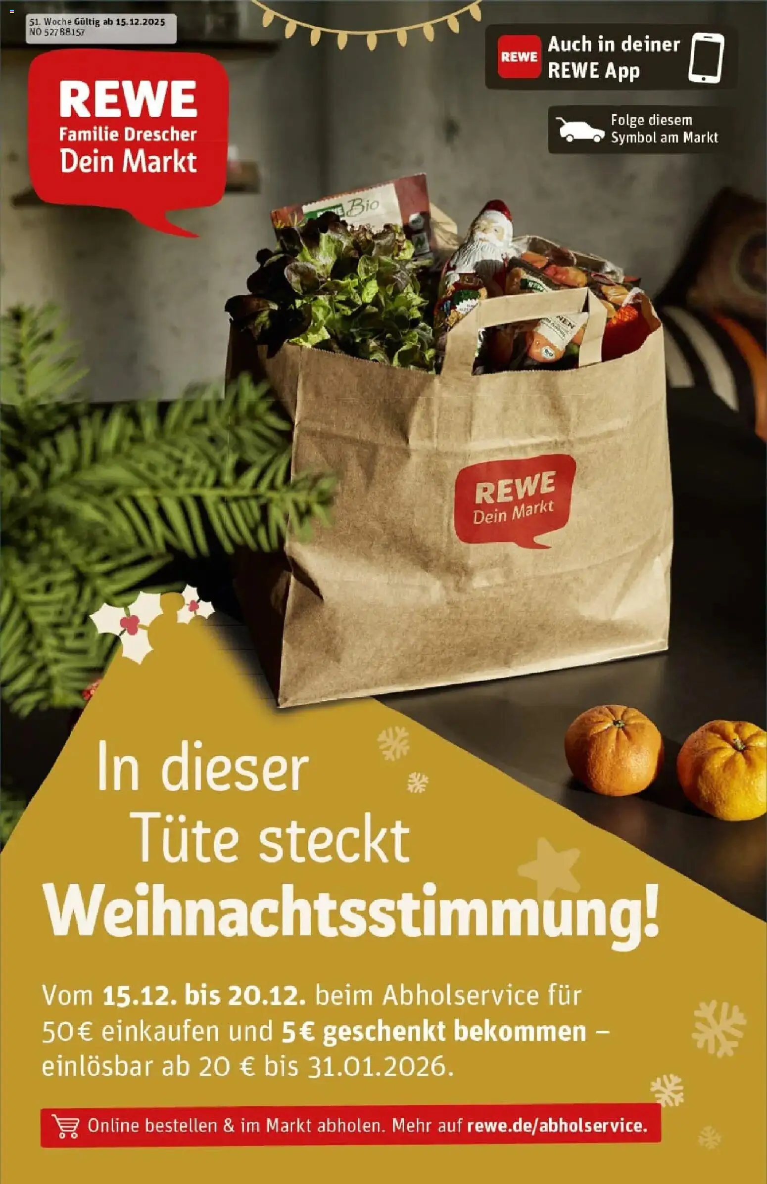 Vorschau von dem Prospekt des Geschäftes Rewe, gültig ab dem 15.12.2025
