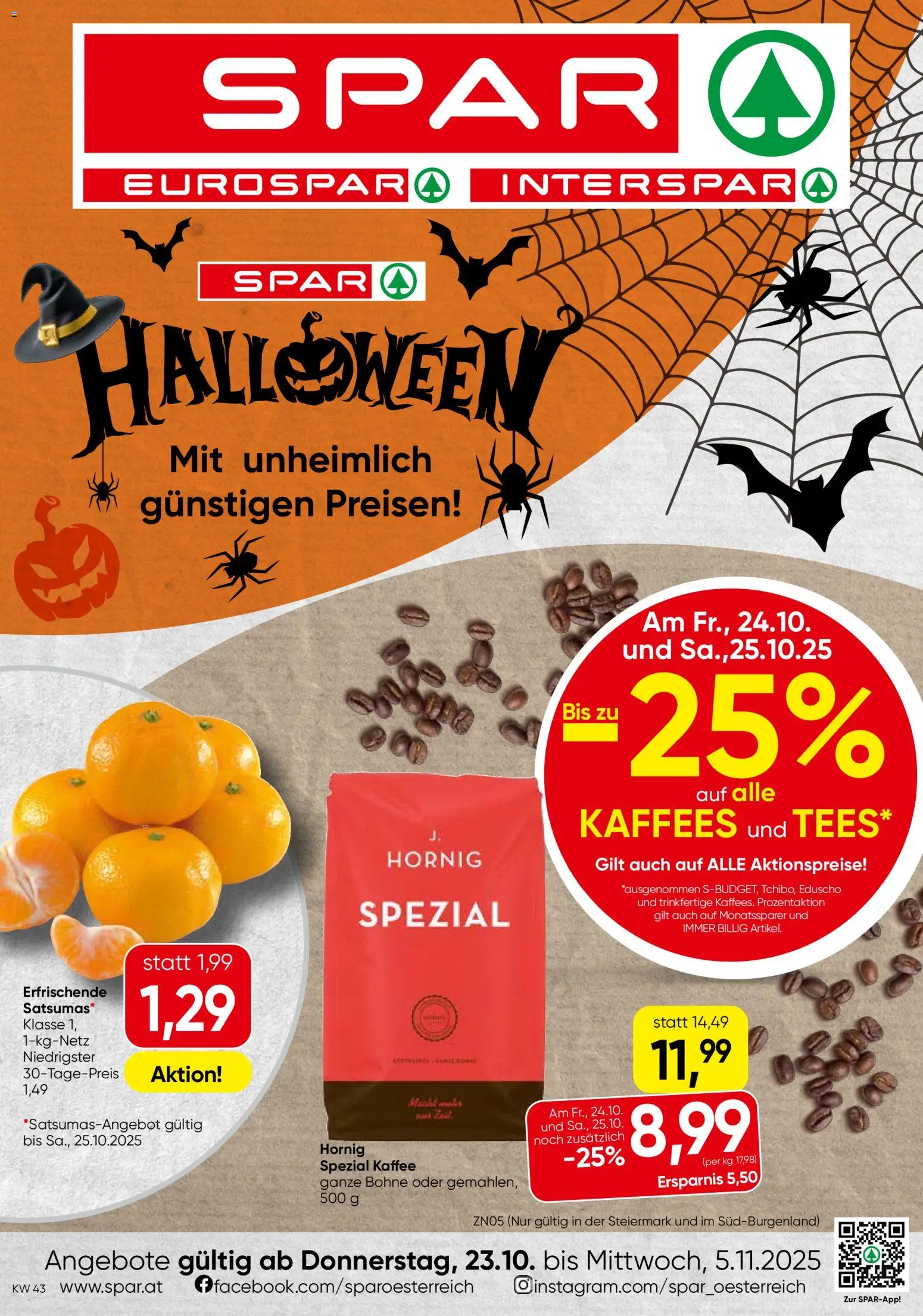  SPAR Flugblatt 23.10.2025 - Prospekt "Steiermark" - Seite 1
