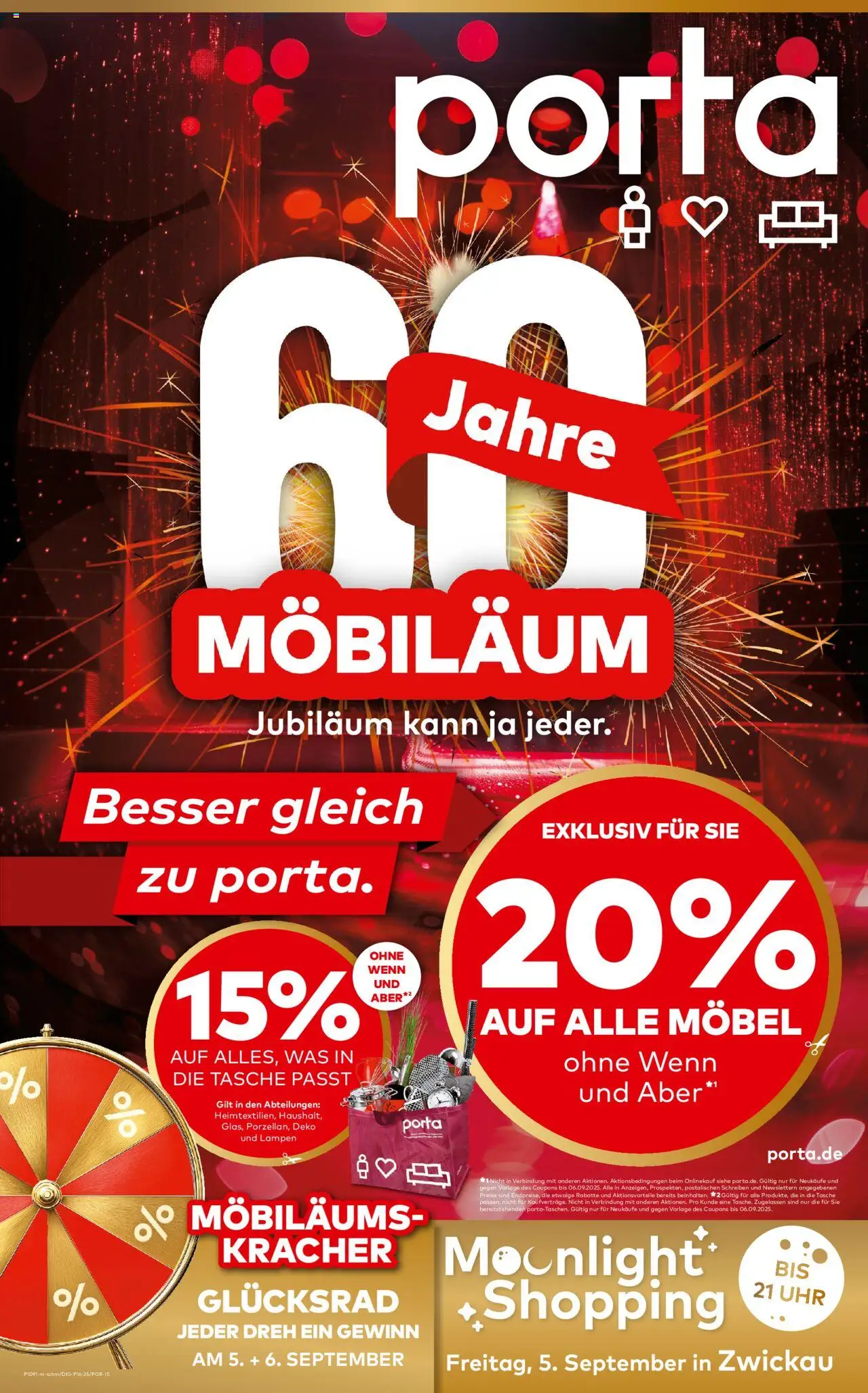 Porta! Prospekt Zwickau (vom 31.08.2025 - 07.09.2025) - Uhr, Tasche