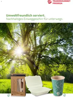 Vorschau des Merkblatts Aktionen Nachhaltiges Einweggeschirr für unterwegs. vom Shop Prodega gültig von 03.04.2025 bis 