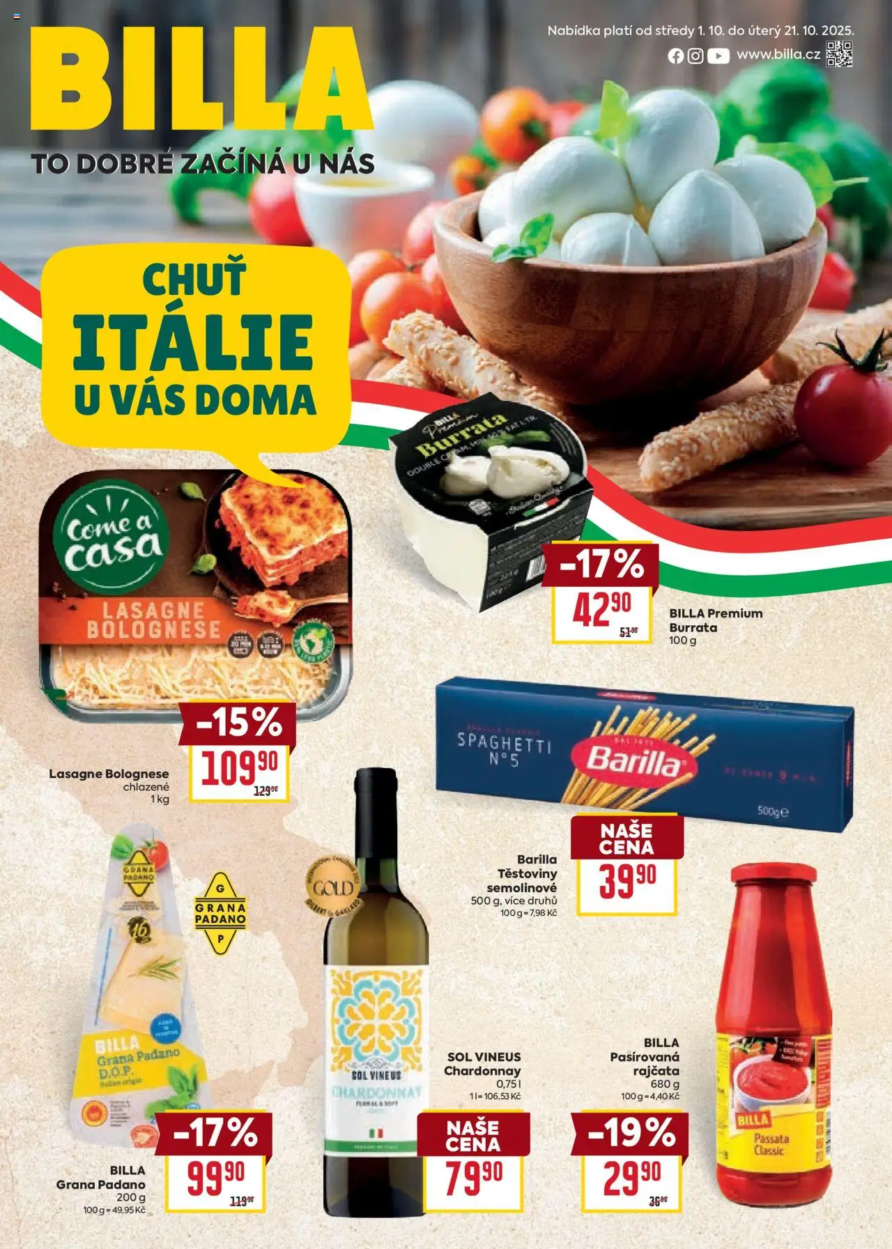  BILLA leták již od 01.10.2025 » Akční "Katalog - Itálie"