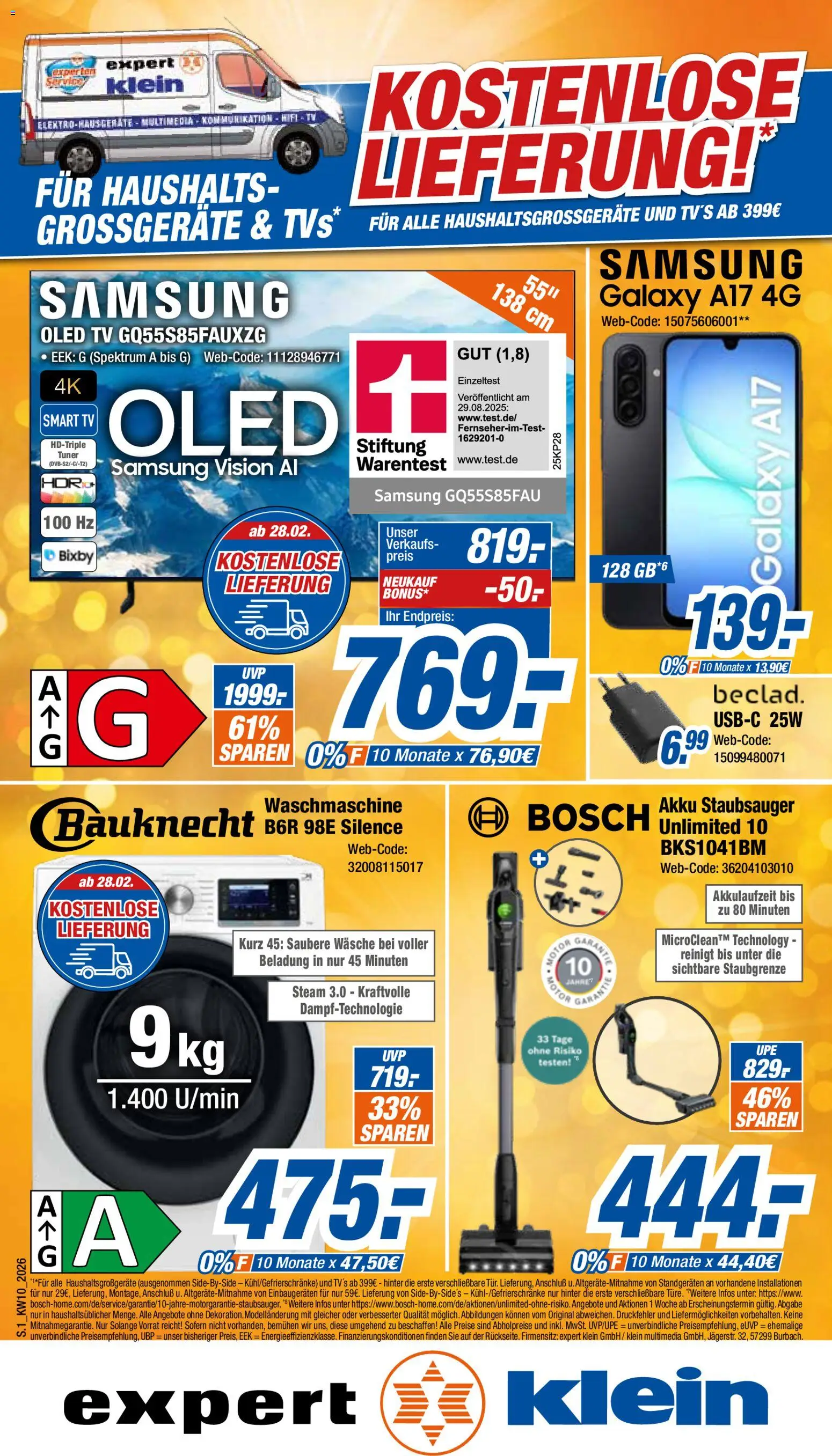 Vorschau von dem Prospekt des Geschäftes Expert, gültig ab dem 02.03.2026 - Samsung, Waschmaschine, TV, Bosch, Staubsauger, Smart TV, Hifi