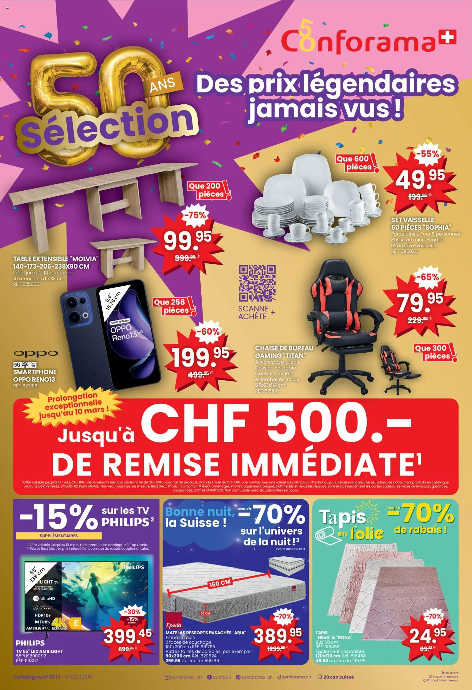 Vorschau des Merkblatts Conforama aktionen Sélection vom Shop Conforama gültig von 04.03.2026 bis 17.03.2026