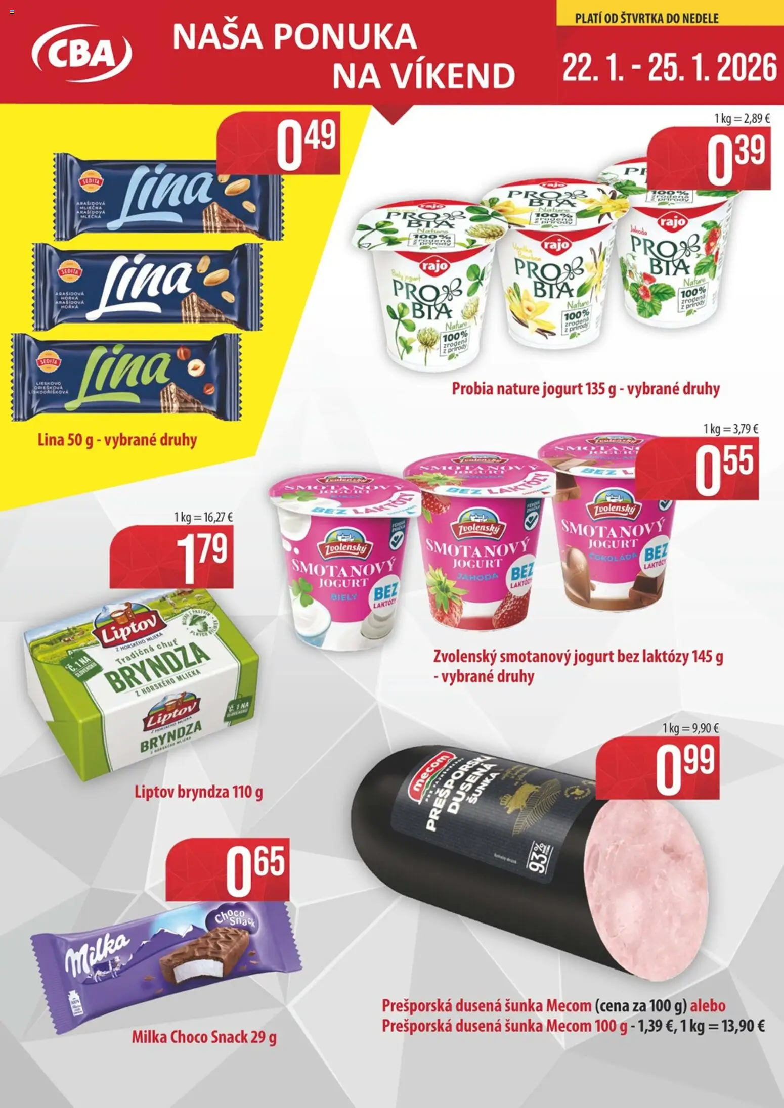 Náhľad Sintra letáku platného od 22.01.2026 - Bryndza, Milka, Jogurt, Šunka