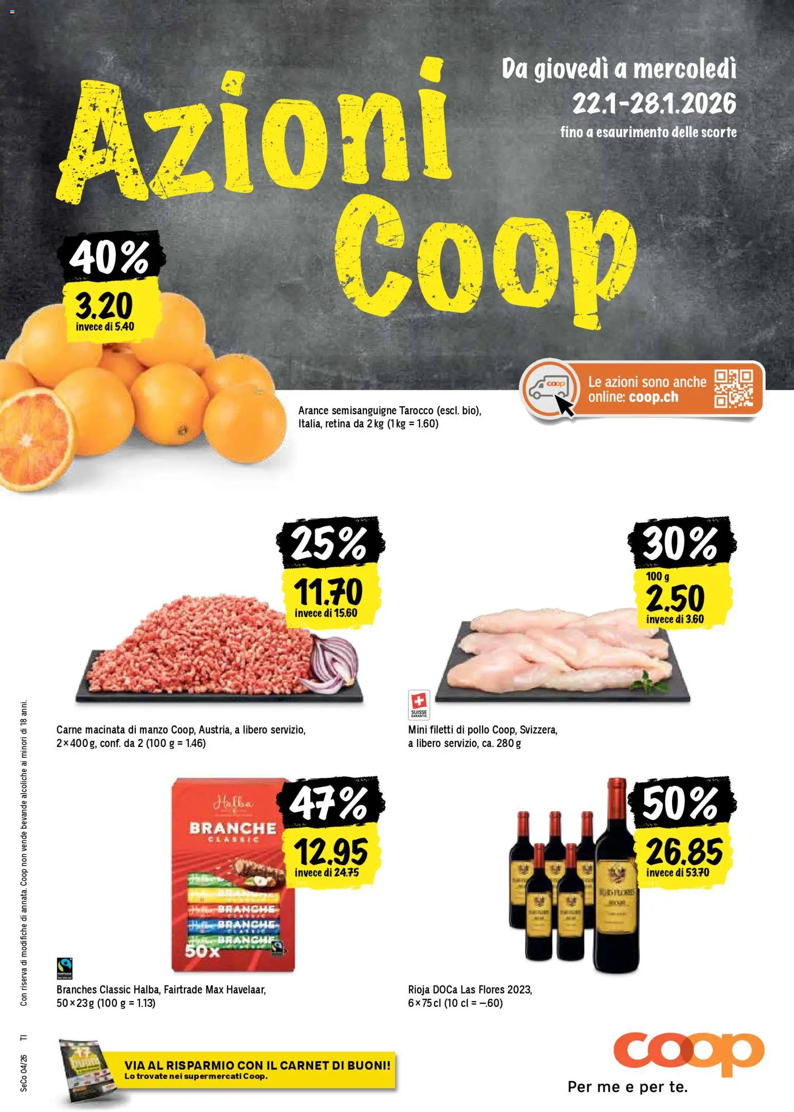 Vorschau des Merkblatts Una settimana di azioni vom Shop Coop gültig von 22.01.2026 bis 28.01.2026