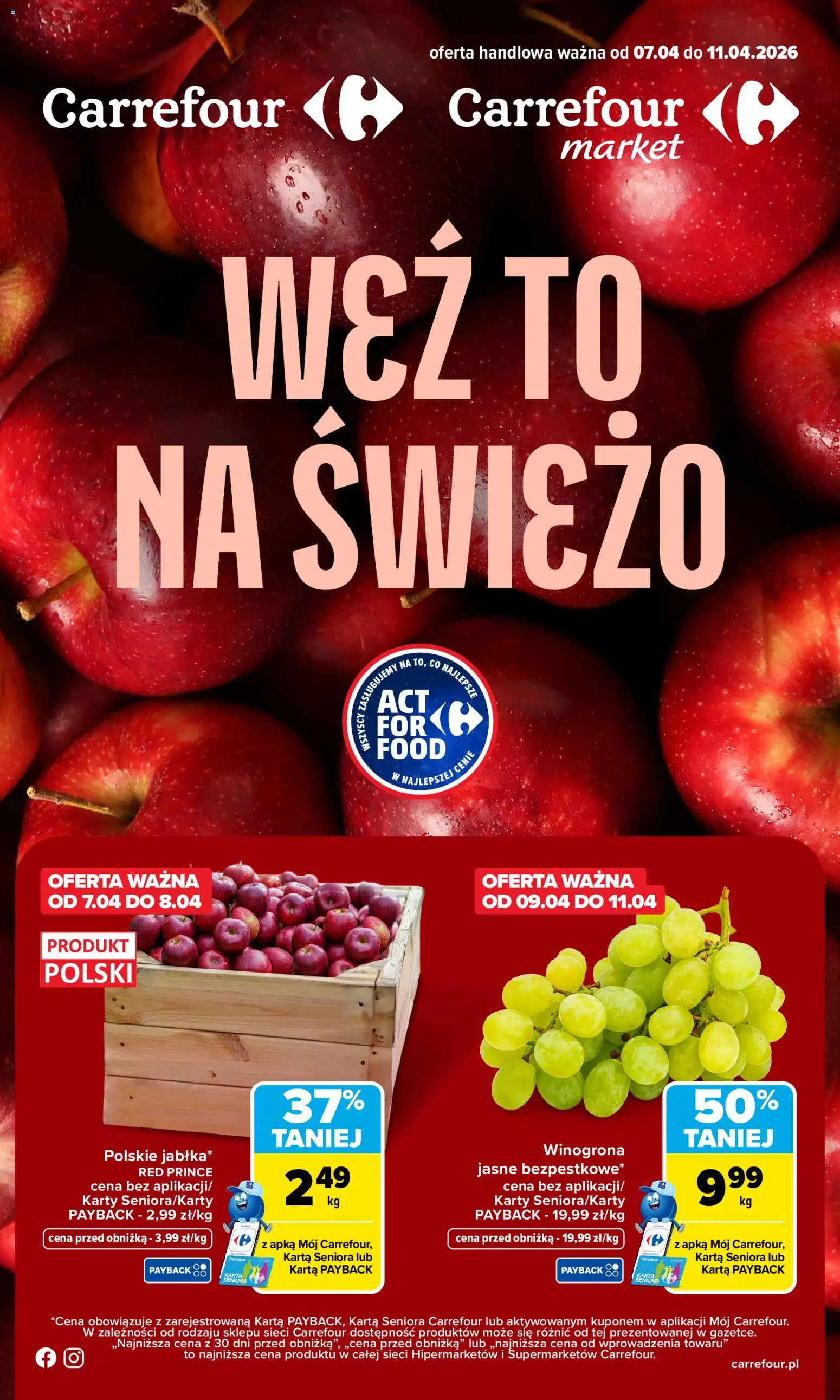 Pogląd gazetki "Carrefour gazetka - Weź to na świeżo" ze sklepu Carrefour ważnej od 07.04.2026