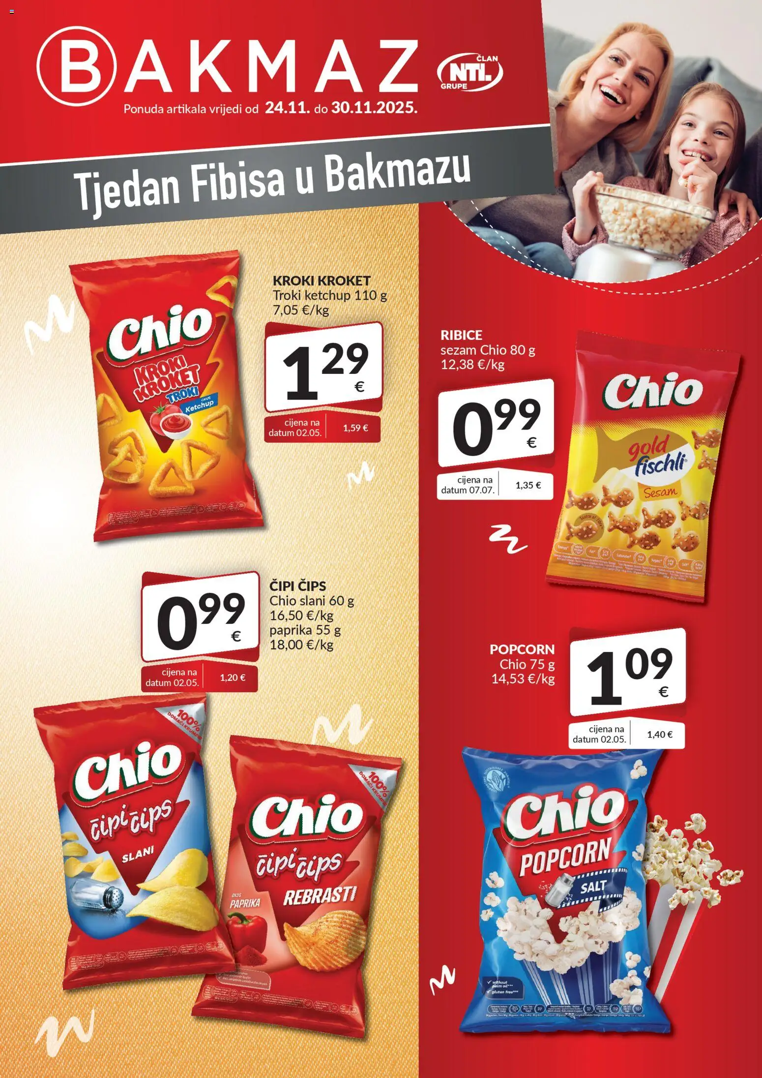 Pregled letka Katalog trgovine Bakmaz vrijedi od 24.11.2025 - Paprika, Krumpir, Čips, Sezam