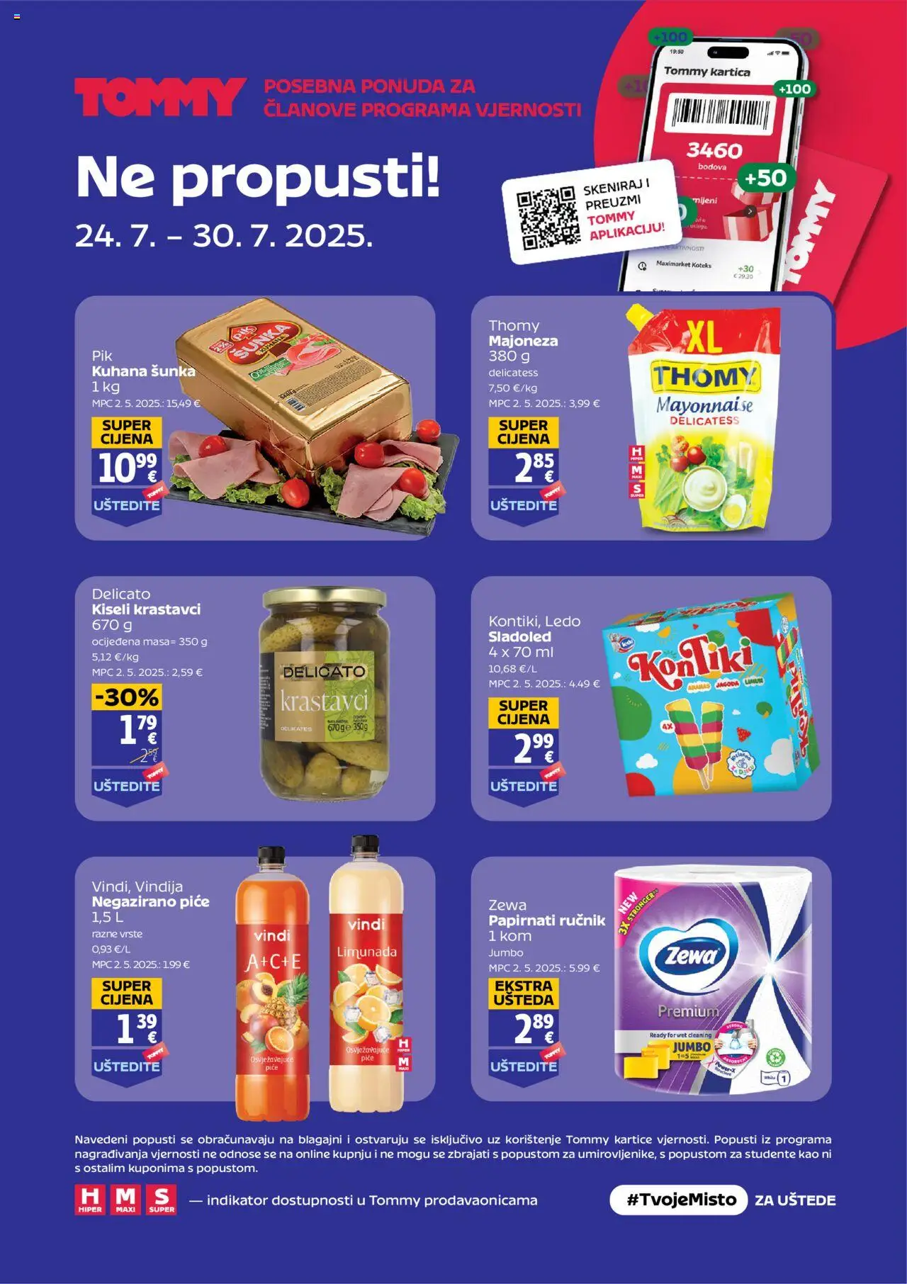 Tommy aktualni Pogodnosti za Tommy vjerne članove vrijedi od 24.07.2025 - tjedna akcija broj stranice 1