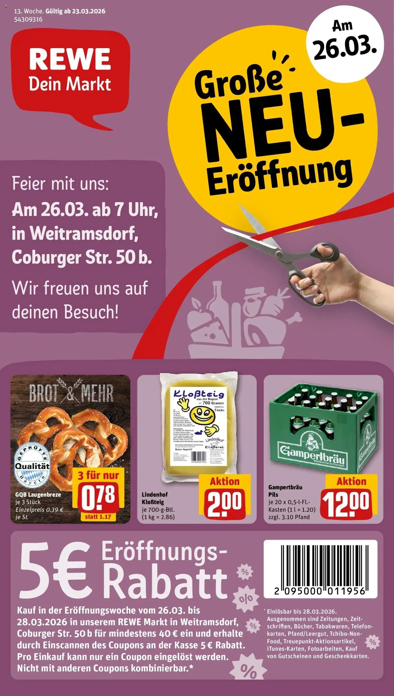 Vorschau von dem Prospekt des Geschäftes Rewe, gültig ab dem 23.03.2026