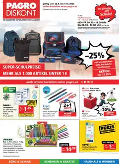 Vorschau der Angebote: Pagro-Diskont Super-Schulpreise gültig ab 28.08.2025