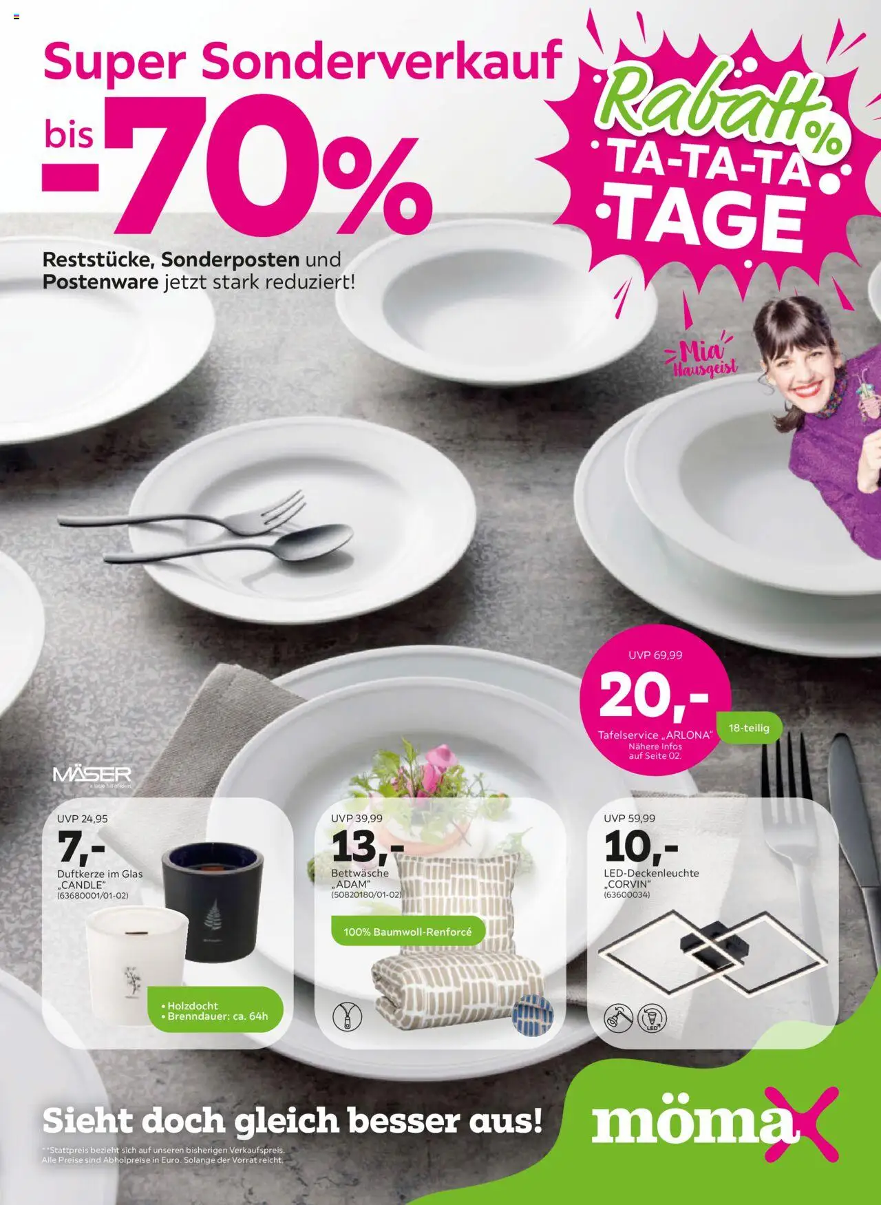 Mömax Super Sonderverkauf bis 70% (vom 12.08.2025 - 24.08.2025) - Bettwäsche