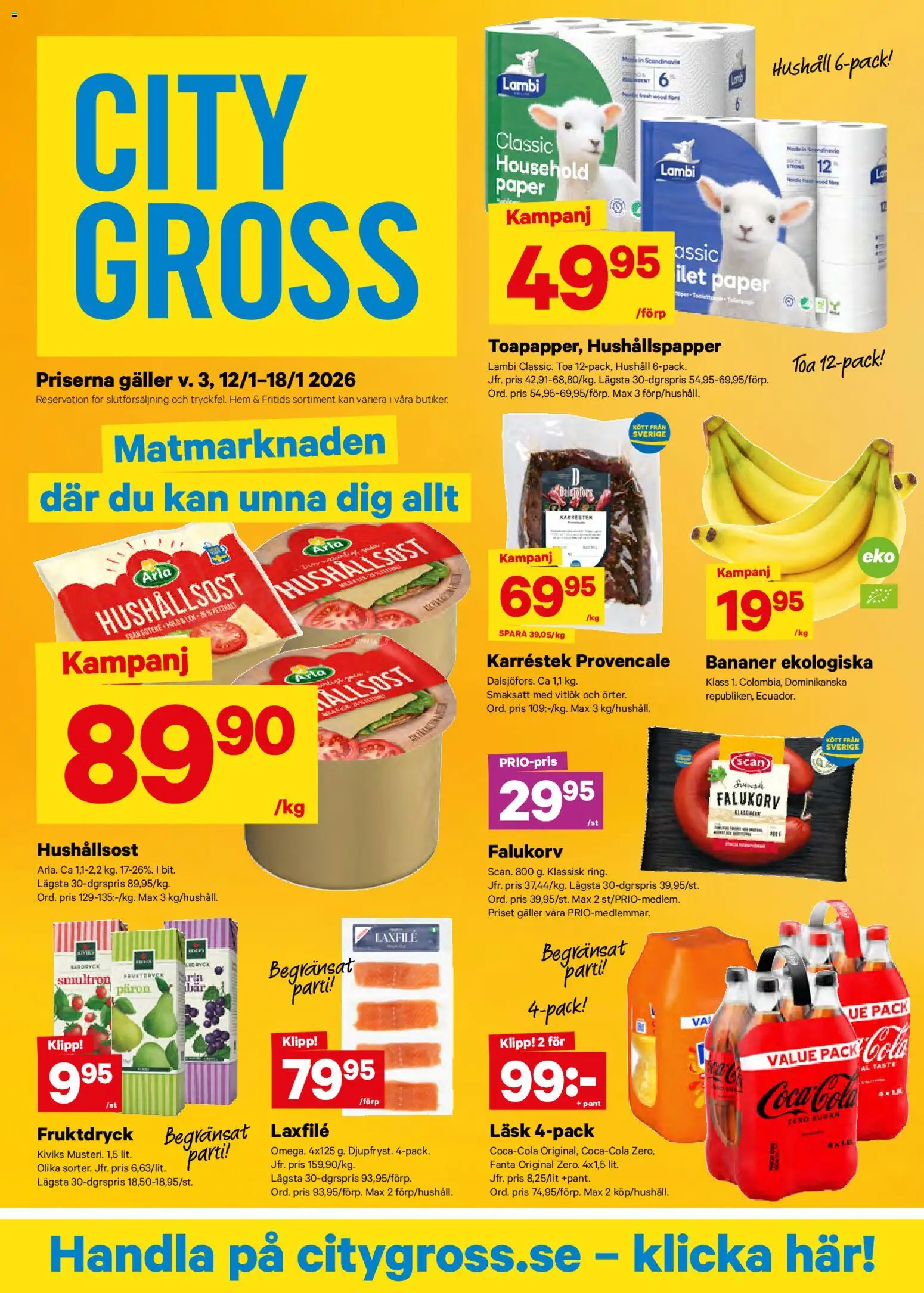 Förhandsgranska reklamblad Aktuella reklamblad City Gross från butik City Gross gäller från 12/01/2026