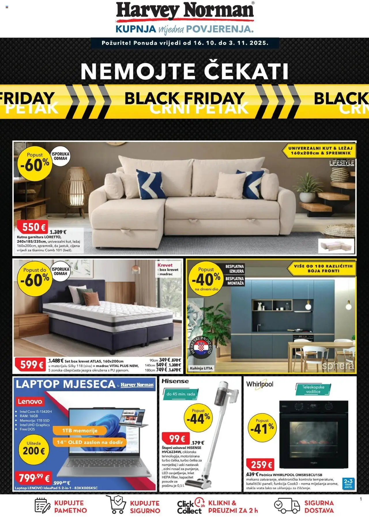Harvey Norman aktualni Katalog Black Friday vrijedi od 16.10.2025 - tjedna akcija broj stranice 1