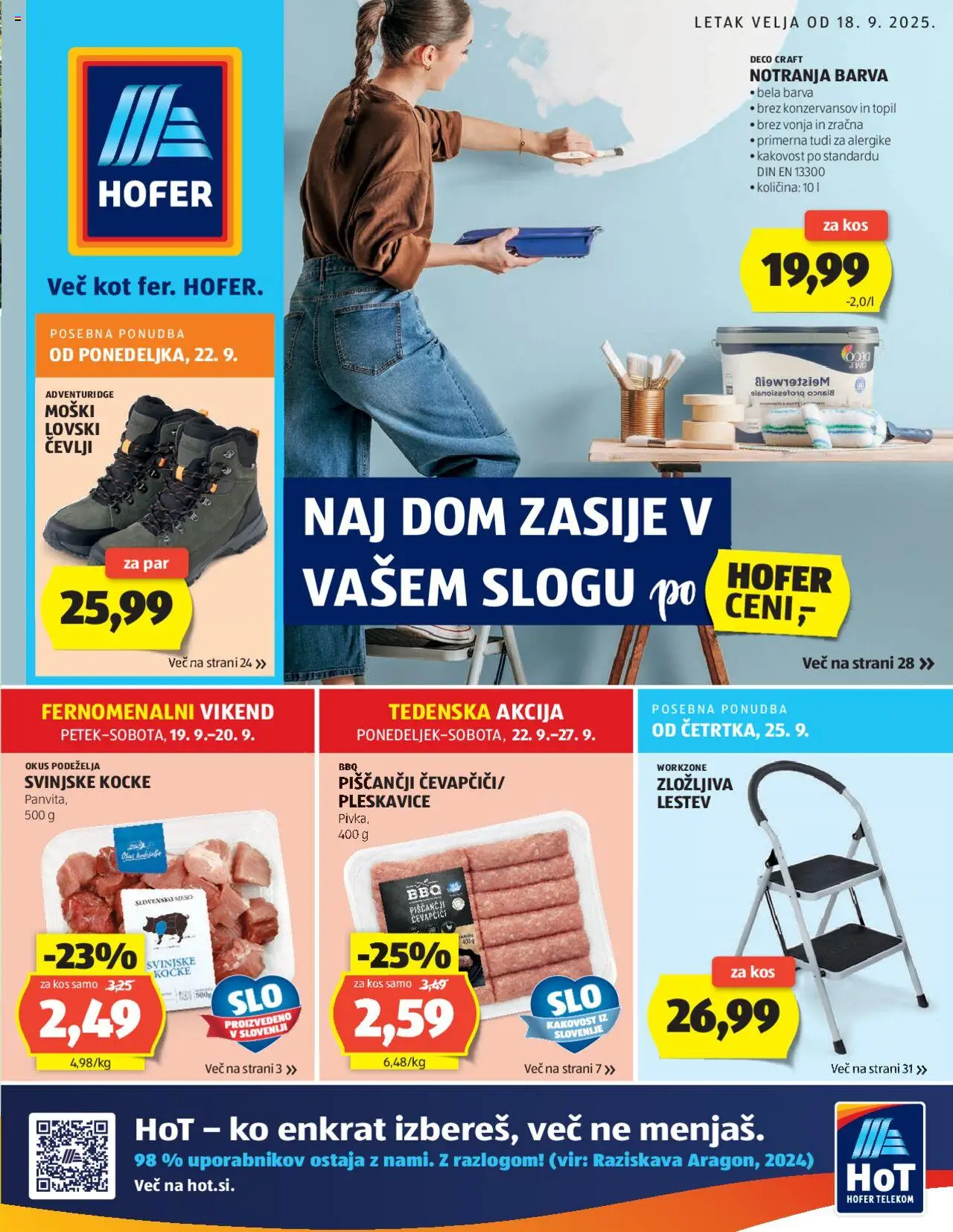 Predogled kataloga iz trgovine Hofer veljaven od 18.09.2025 - Čevapčiči, Kos, Cevlji, Barva, Pleskavice