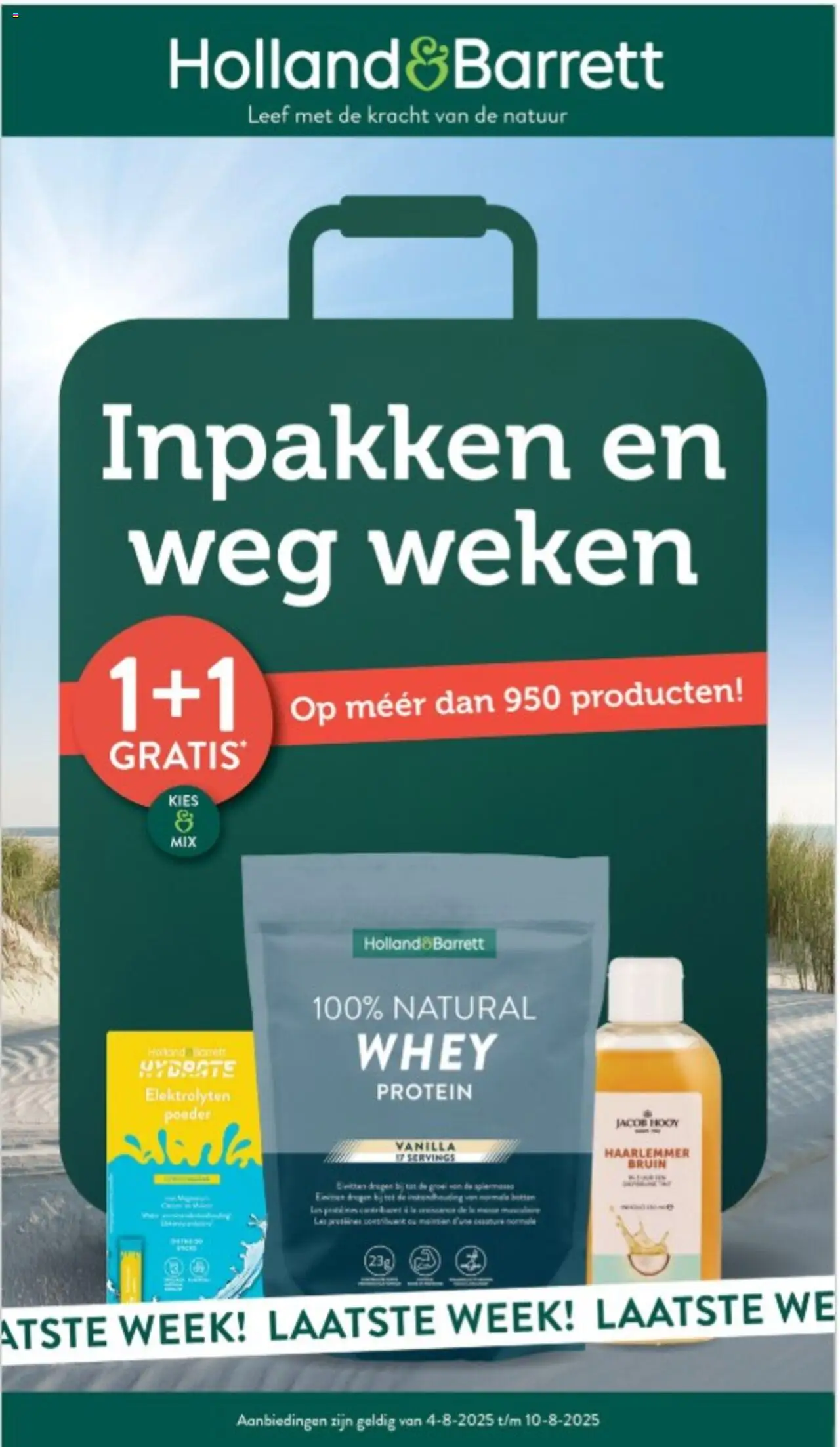 Holland & Barrett shop Folder geldig vanaf 04-08-2025 - Paginanummer 1 - Whey, Poeder