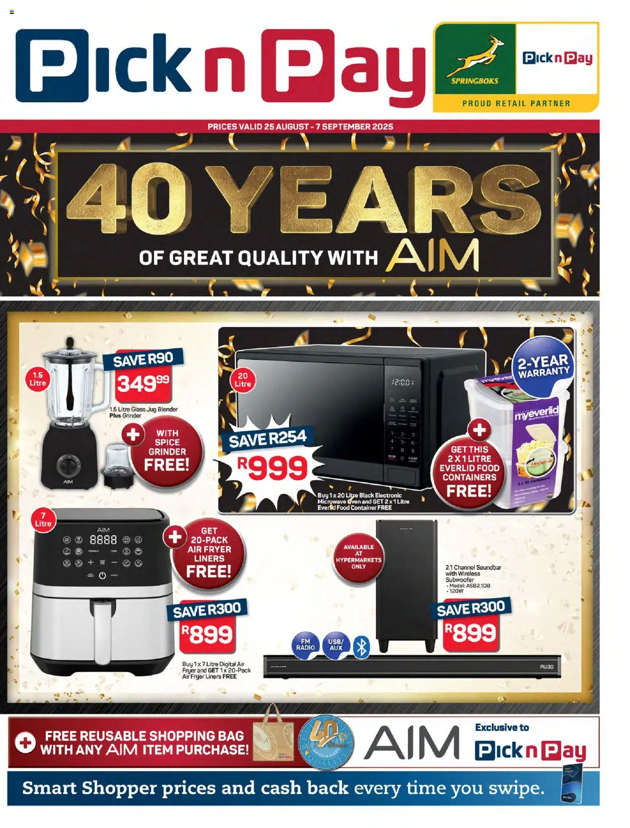 Pick n Pay AIM Specials from 25/08 - 07/09/2025 > Promotions