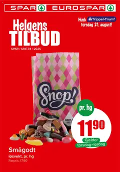 Forhåndsvis Helgens Tilbud fra butikk Spar gyldig fra 21/08/2025