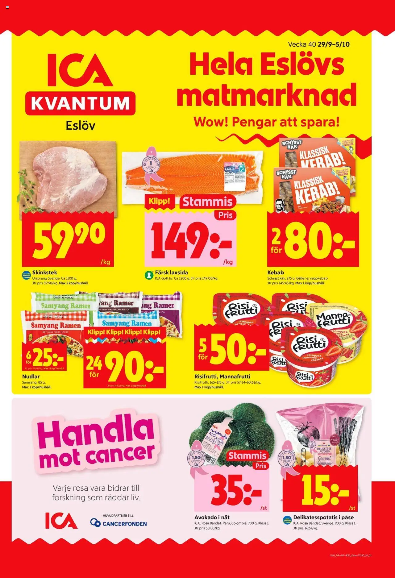 Eslöv är giltig 29/09 2025 > Veckans Erbjudanden gäller från 29/09/2025 till 05/10/2025 sidnummer 1 - Potatis, Avokado, Galler