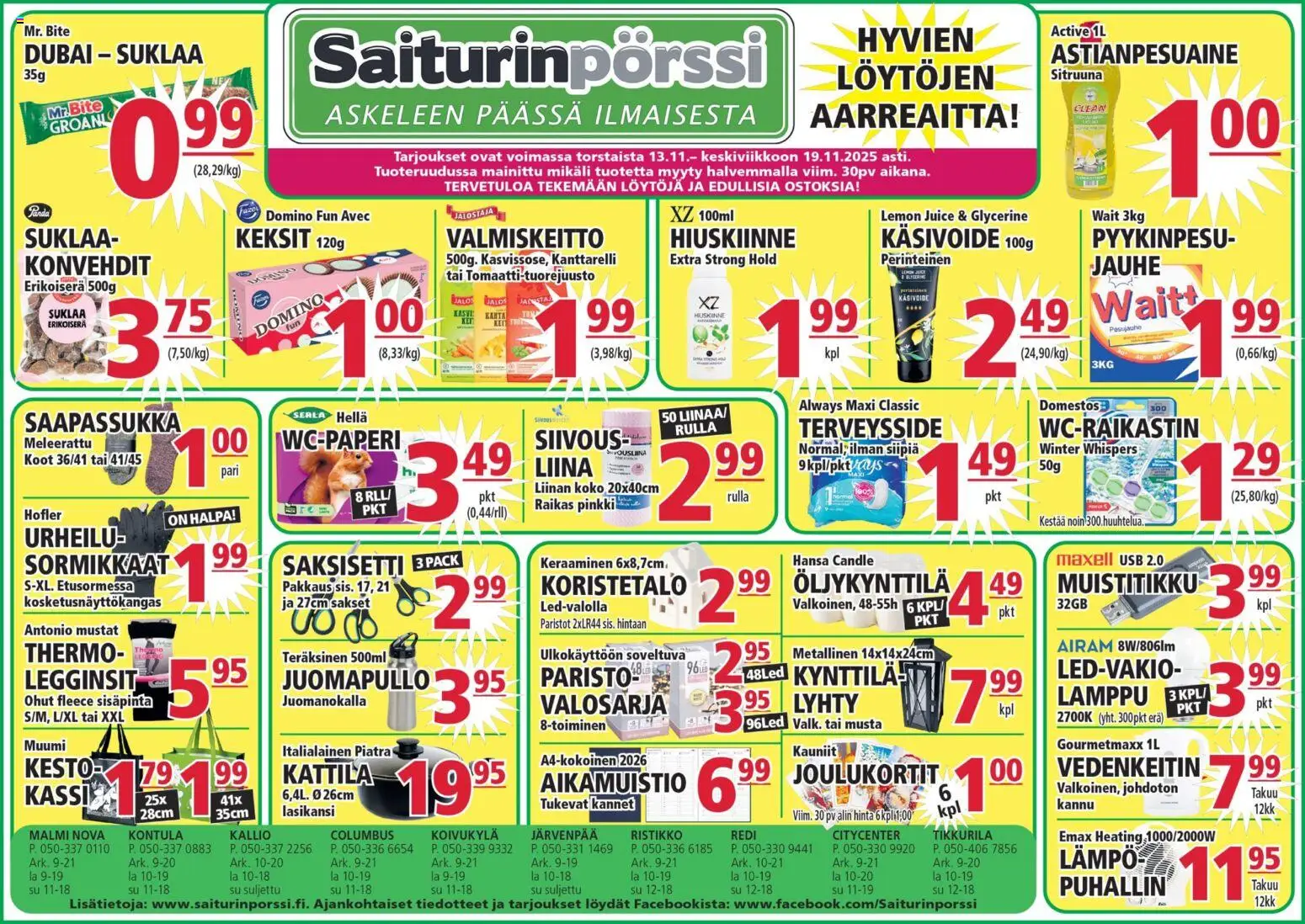 Kaupan Saiturinpörssi Tarjoukset esikatselu, voimassa 13/11/2025