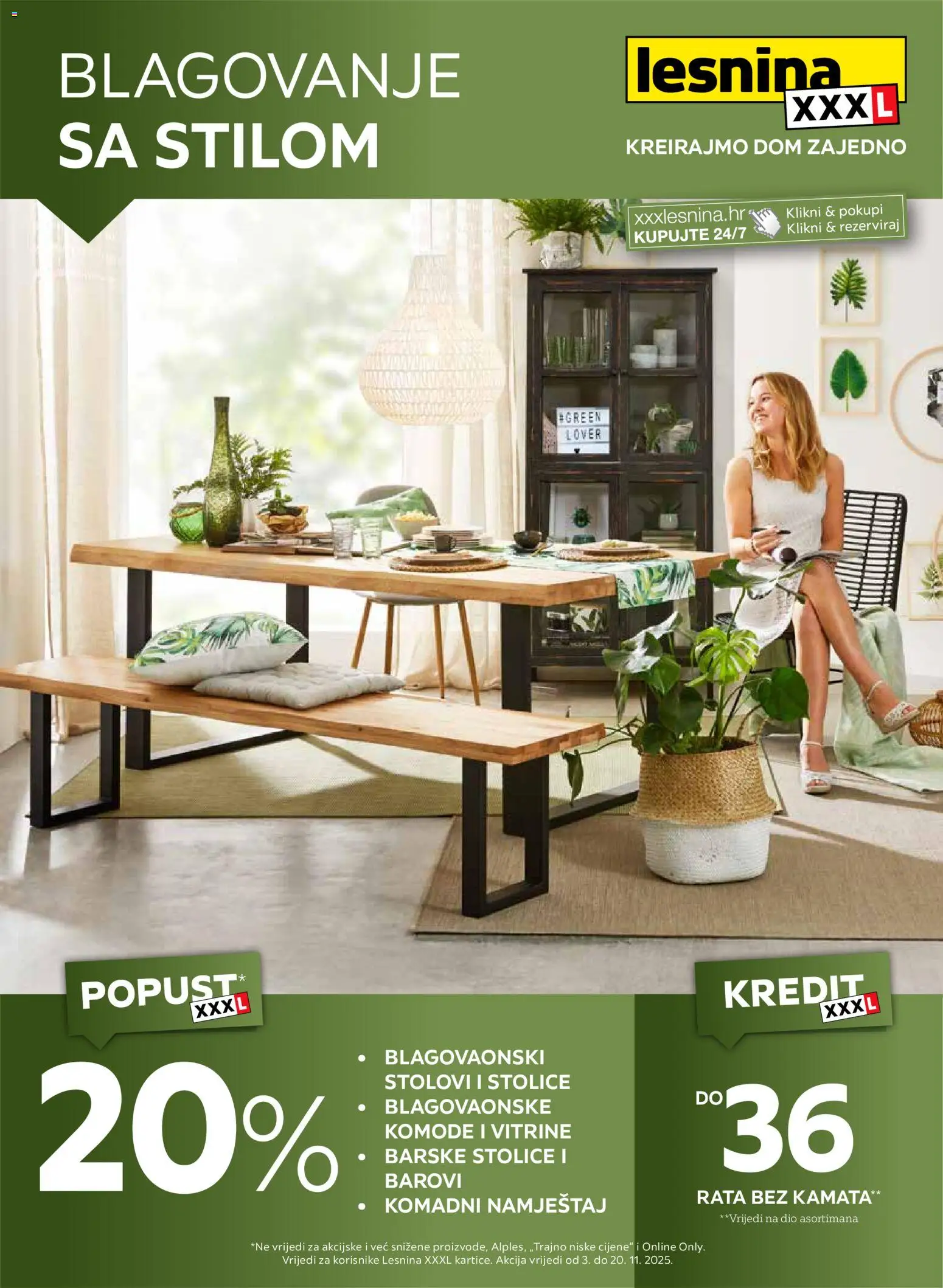 Pregled letka Blagovanje sa stilom trgovine Lesnina vrijedi od 03.11.2025