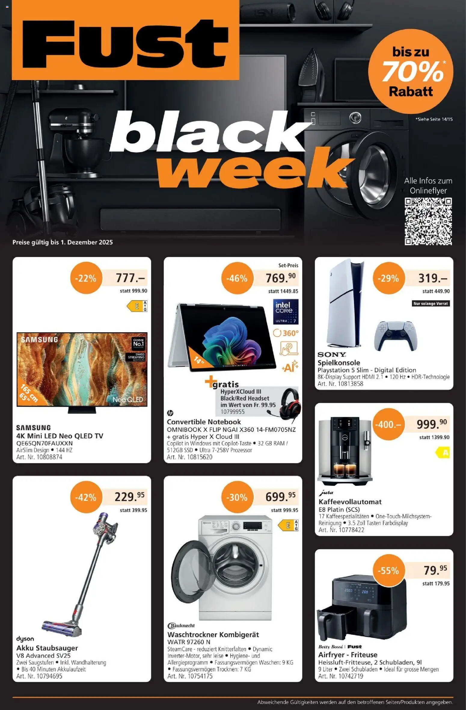 Vorschau des Merkblatts Black Friday vom Shop Fust gültig von 25.11.2025 bis 01.12.2025