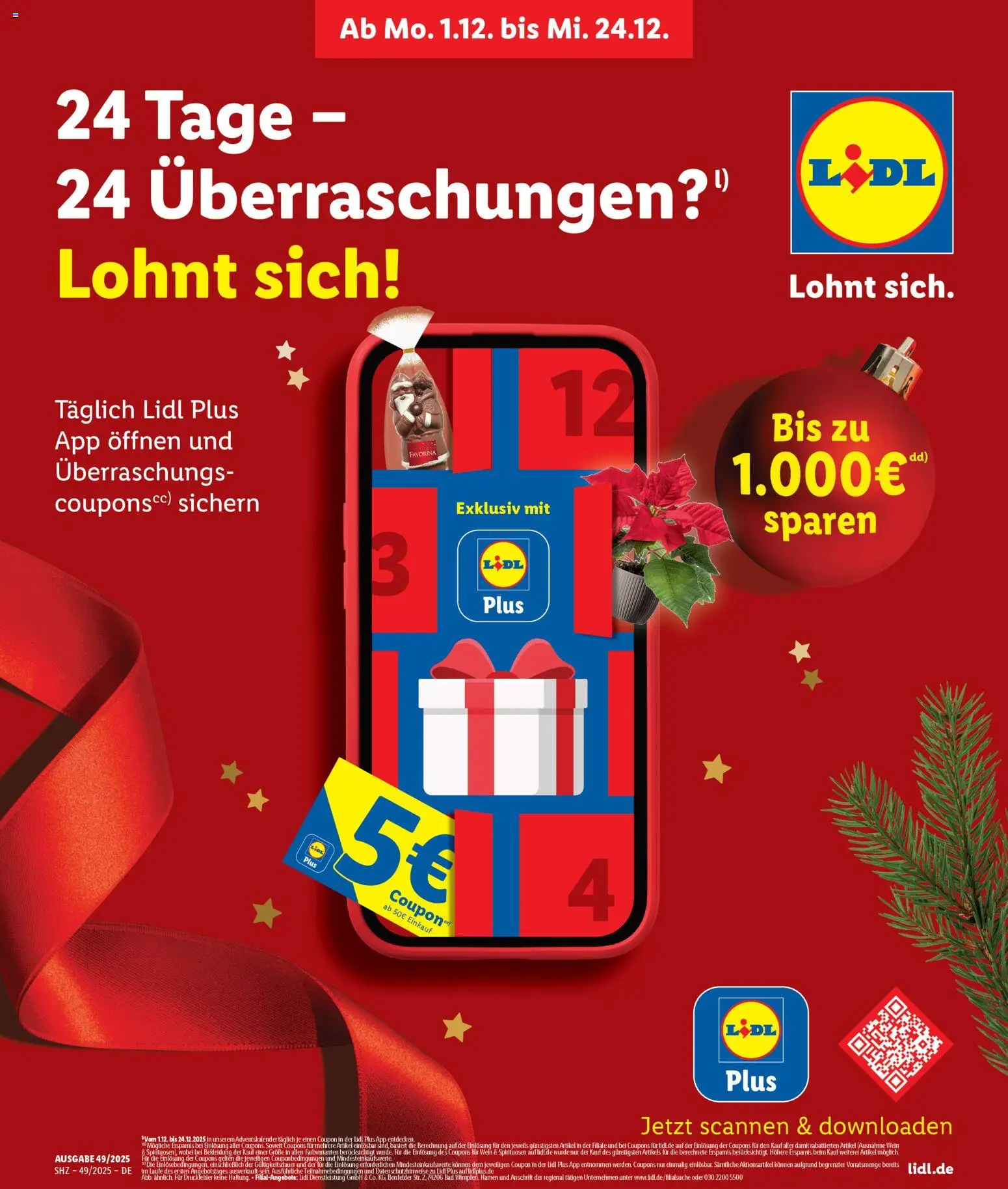 Vorschau von dem Prospekt des Geschäftes Lidl, gültig ab dem 01.12.2025