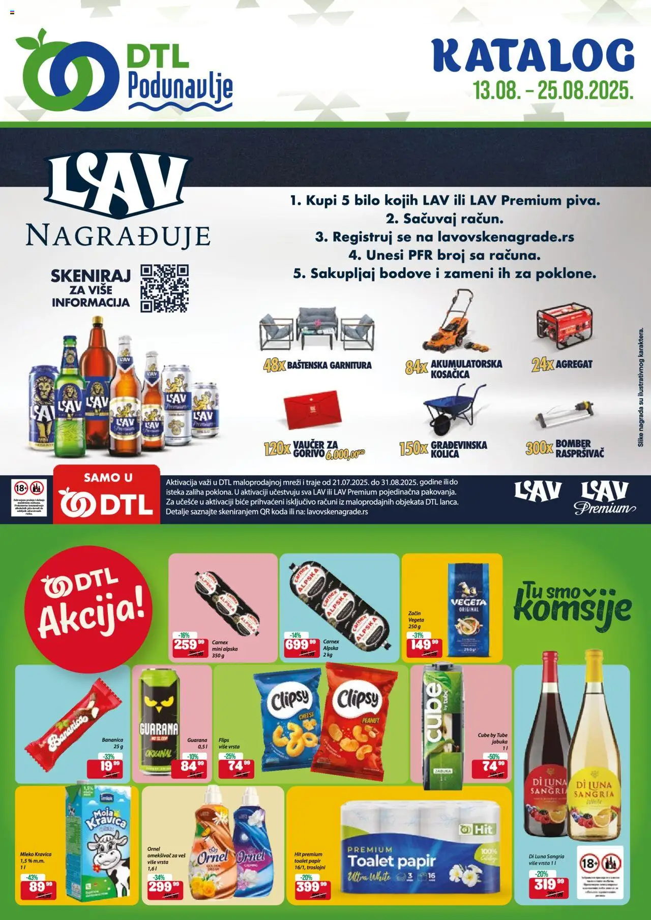 Podunavlje katalog važi od 13.08.2025 - stranica 1 - Guarana, Mleko, Kolica, Baštenska garnitura, Toalet papir, Omekšivač, Omekšivač za veš