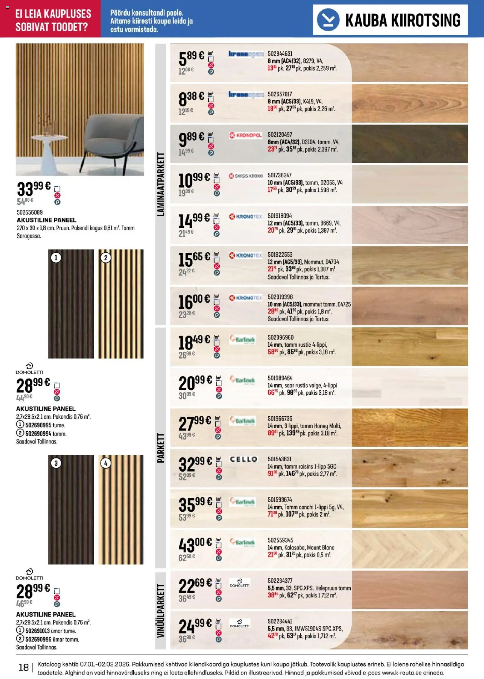 K-Rauta kliendilehe eelvaade alates 2026.01.07