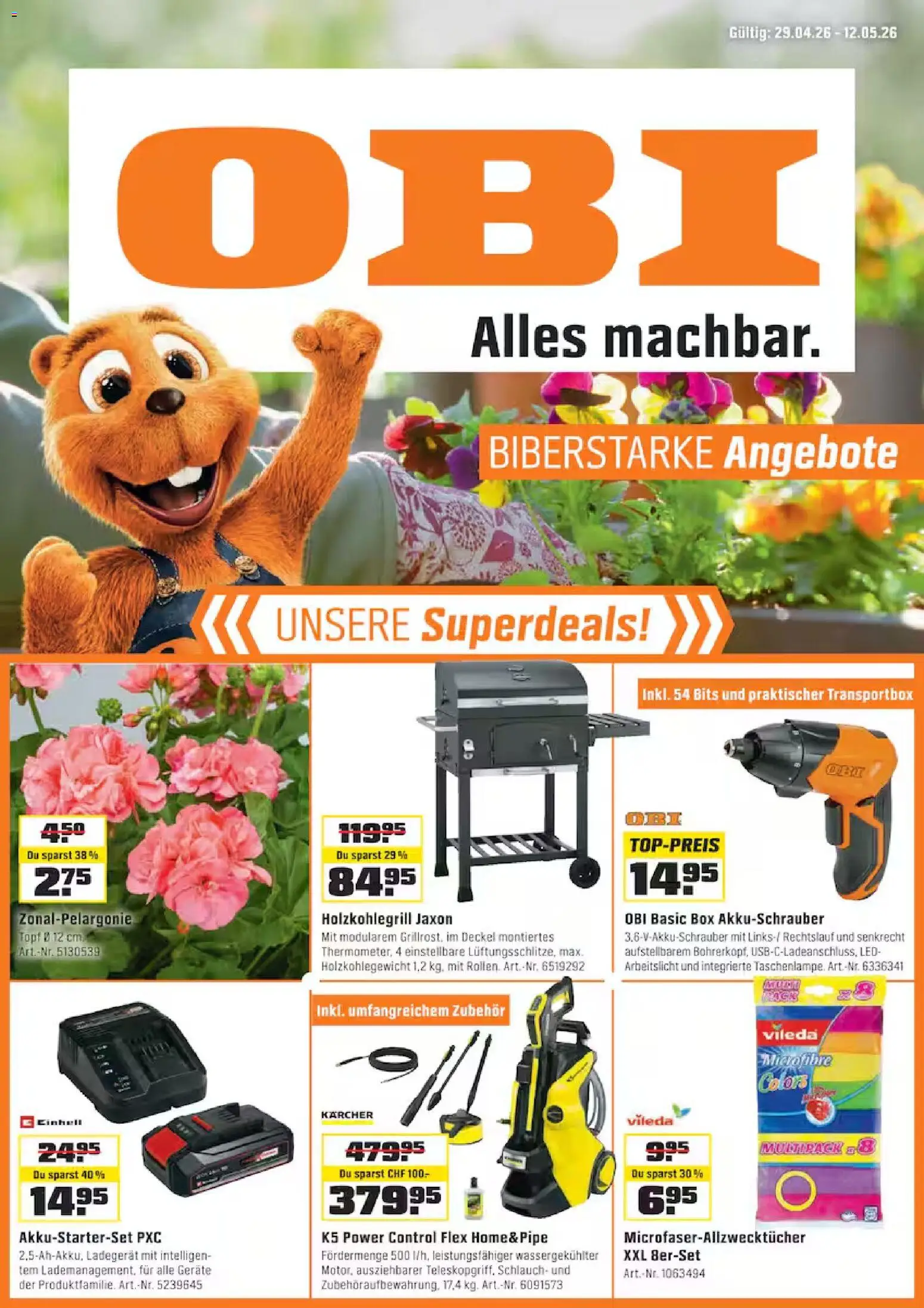 Vorschau des Merkblatts OBI aktionen vom Shop OBI gültig von 29.04.2026 bis 12.05.2026