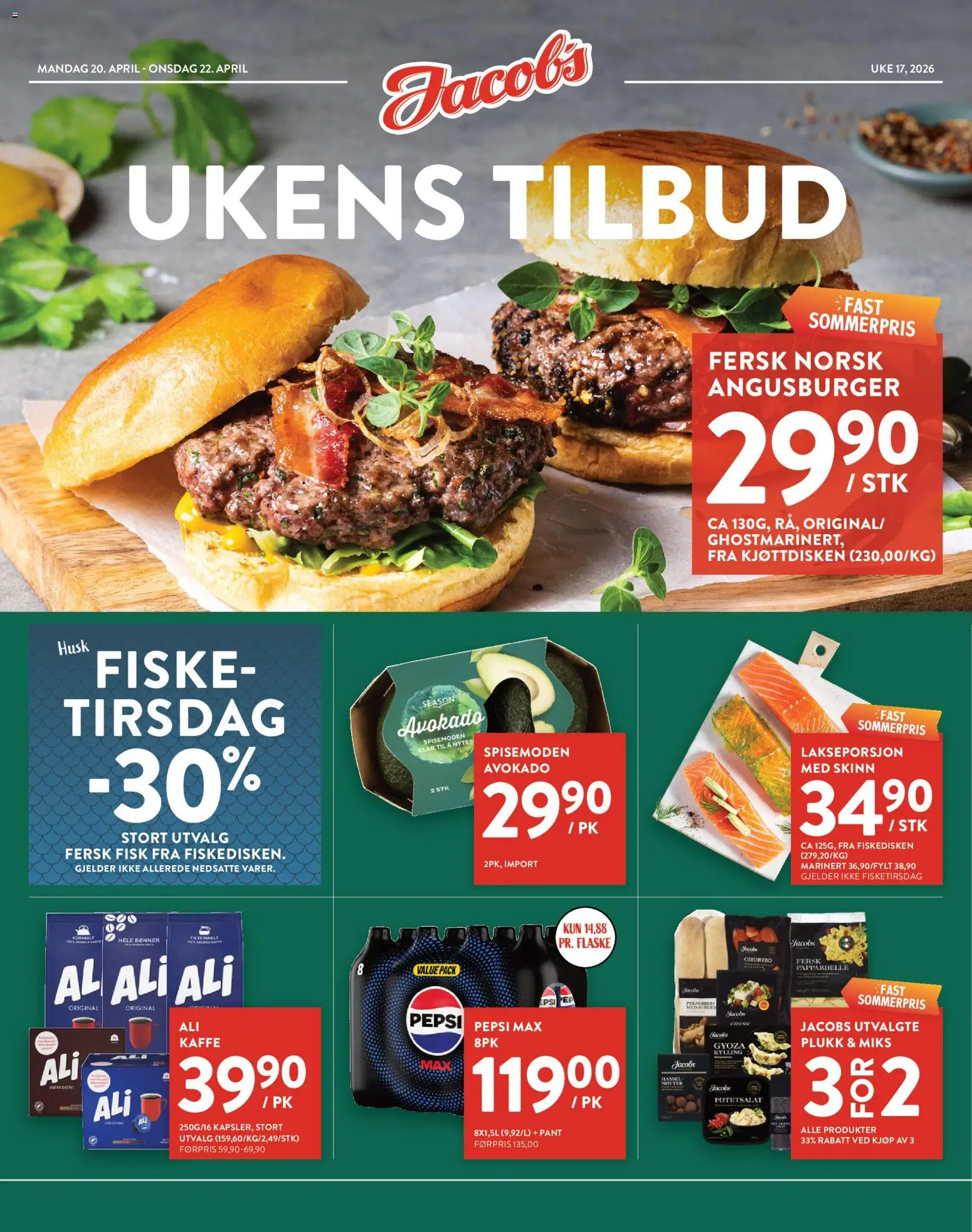 Forhåndsvis Jacobs kundeavis fra butikk Jacobs gyldig fra 20/04/2026