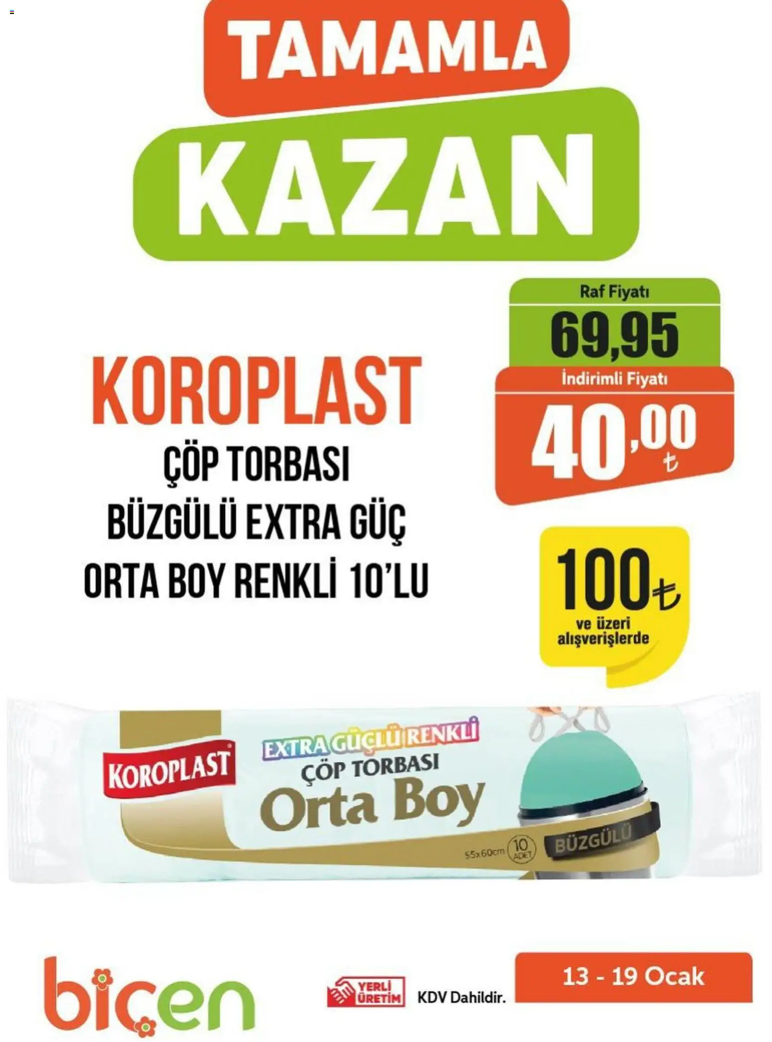 Biçen Market Tamamla Kazan 13.01.2026 - Broşürünün önizlemesi