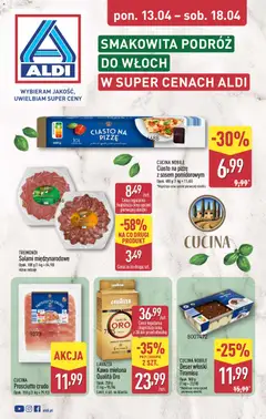 Pogląd gazetki "Aldi gazetka - Smakowita podróż do Włoch" ze sklepu Aldi ważnej od 13.04.2026