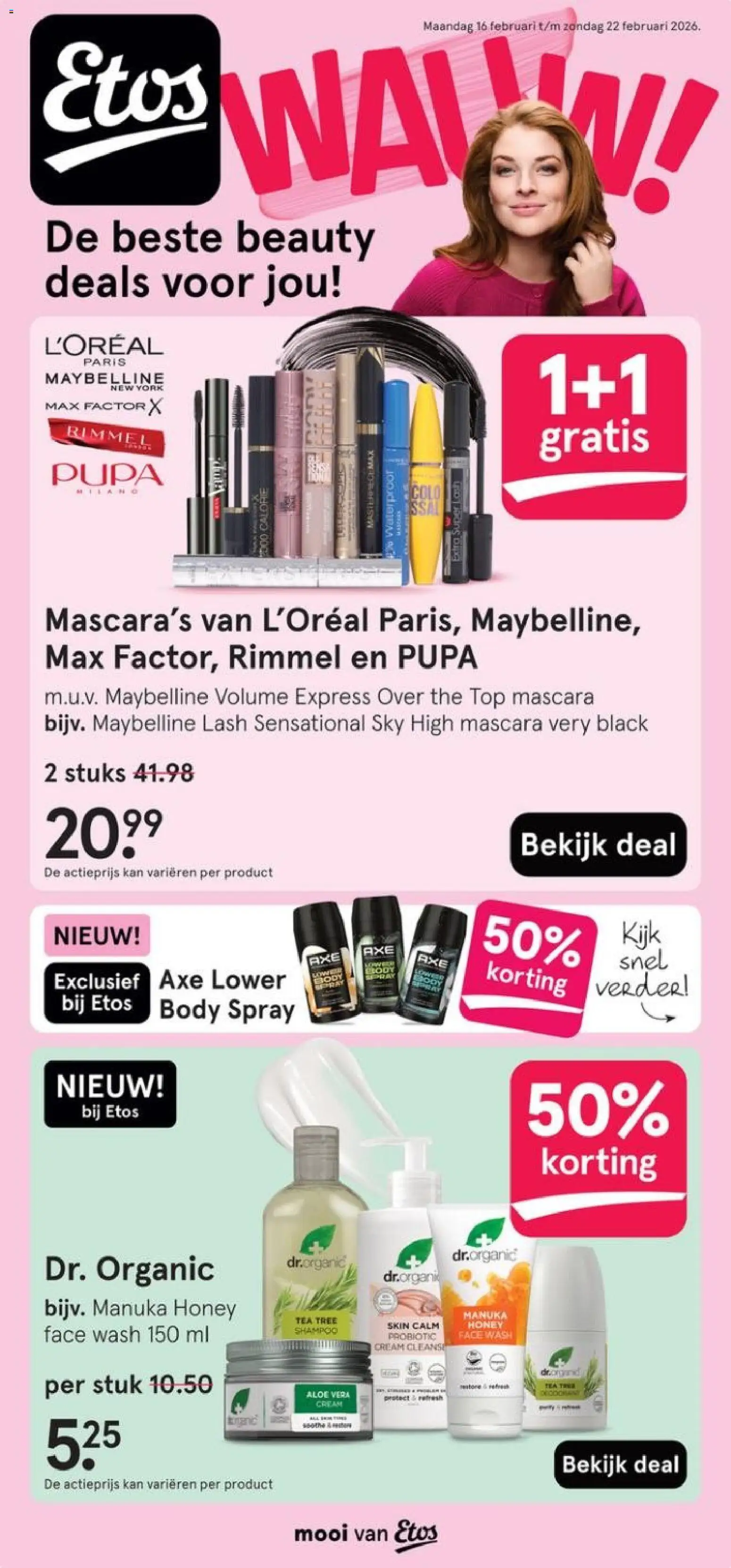 Voorbeeld van Folder van winkel Etos geldig vanaf 16-02-2026 - Shampoo, Kan, Mascara, Aloë Vera