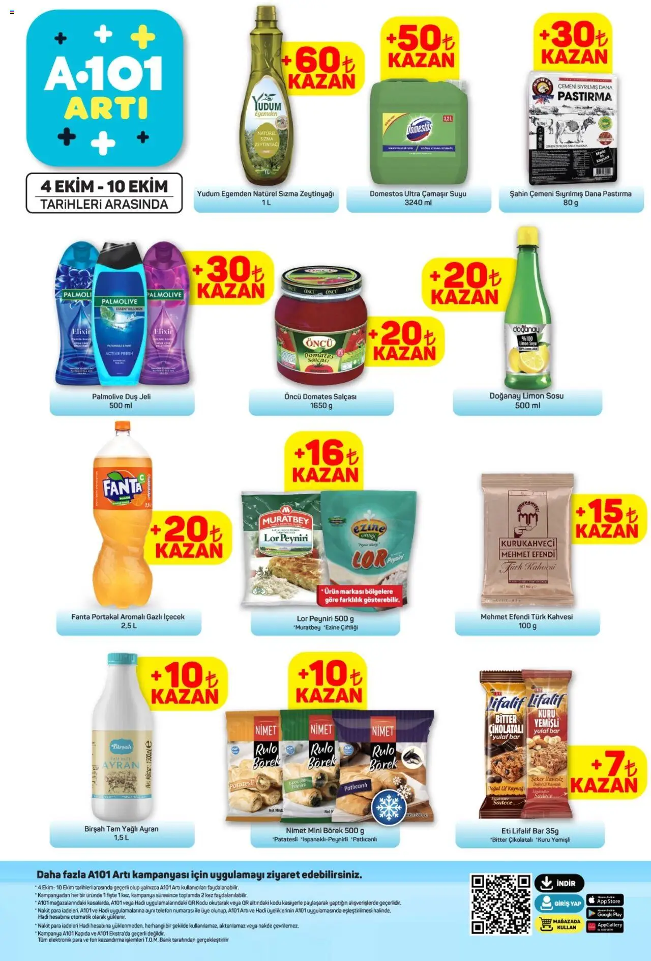 A101 Arti (04 Ekim 2025) - Broşür bu hafta - Sayfa numarası 1 - Telefon, Zeytinyağı, Portakal, Duş jeli, Fanta, Sızma zeytinyağı, Limon sosu, Gazlı içecek