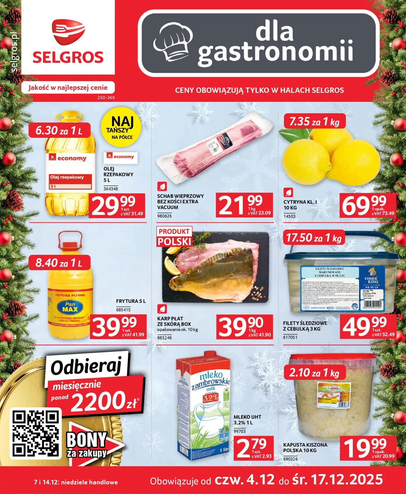 Pogląd gazetki "Oferta dla gastronomii" ze sklepu Selgros cash&carry ważnej od 04.12.2025