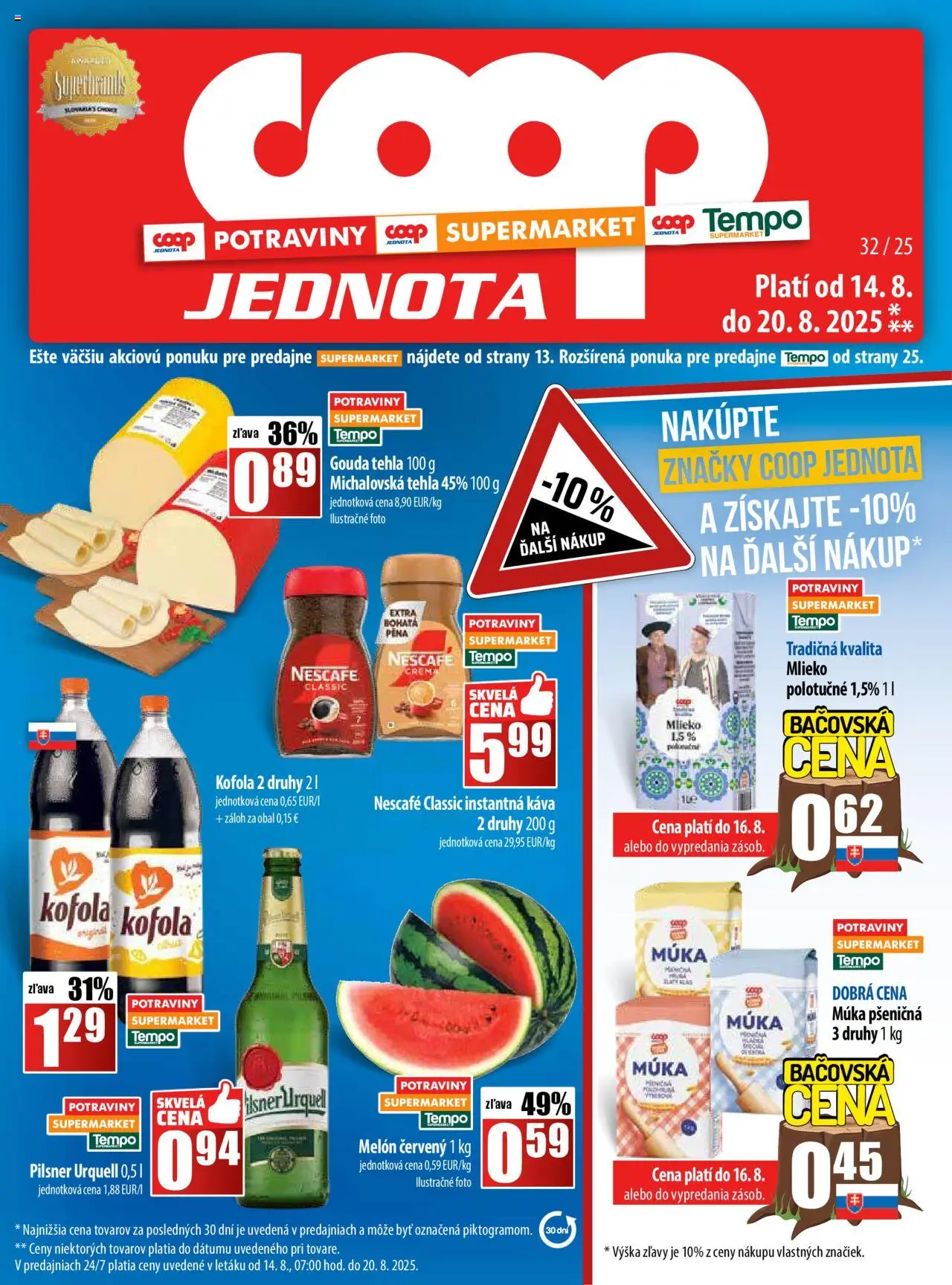 COOP Jednota leták od 14.08.2025 > Akčná ponuka online