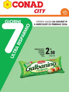 Anteprima dell'opuscolo Volantino City Extra Risparmio Piemonte dal negozio Conad valido da 19/02/2026