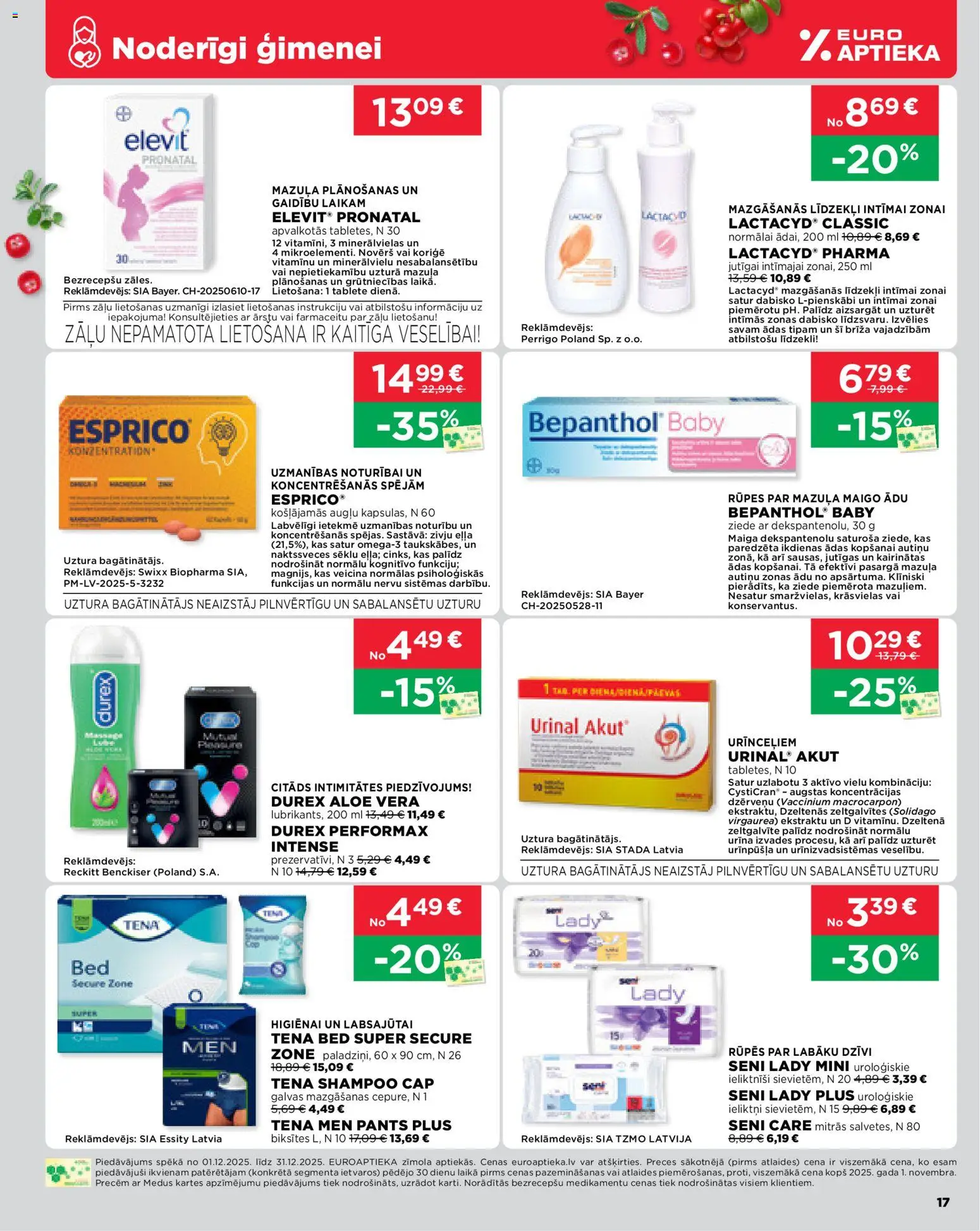 Skatīt Euroaptieka akciju bukletu, derīgs no 2025.12.01