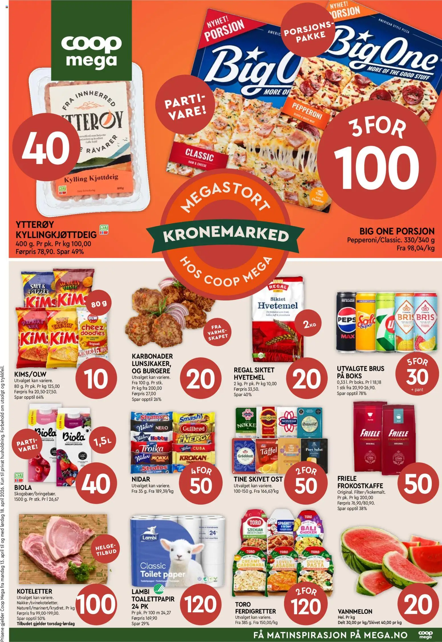 Forhåndsvis Coop Mega kundeavis fra butikk Coop Mega gyldig fra 13/04/2026