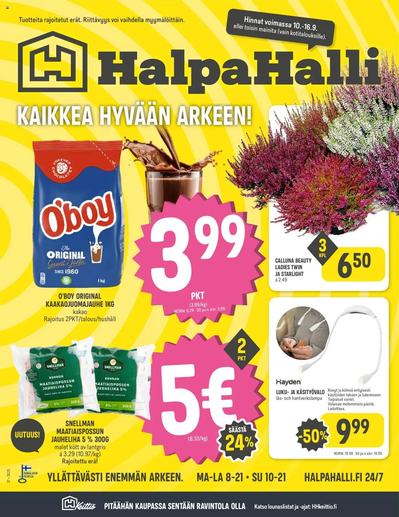 Halpa Halli-kaupan Tarjoukset voimassa 10/09/2025 - Sivulla 1