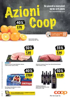 Vorschau des Merkblatts Una settimana di azioni vom Shop Coop gültig von 30.10.2025 bis 05.11.2025
