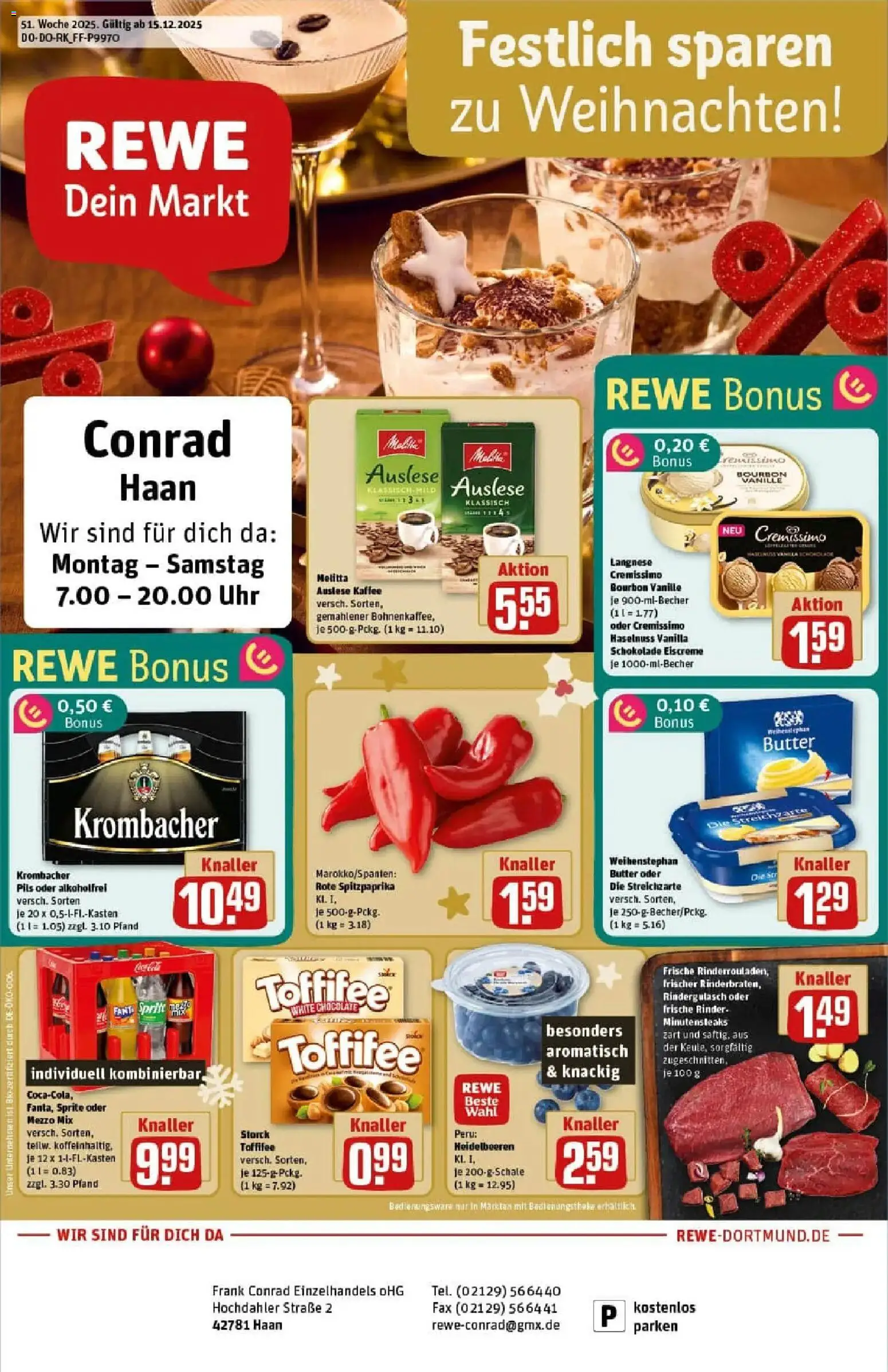 Vorschau von dem Prospekt des Geschäftes Rewe, gültig ab dem 15.12.2025