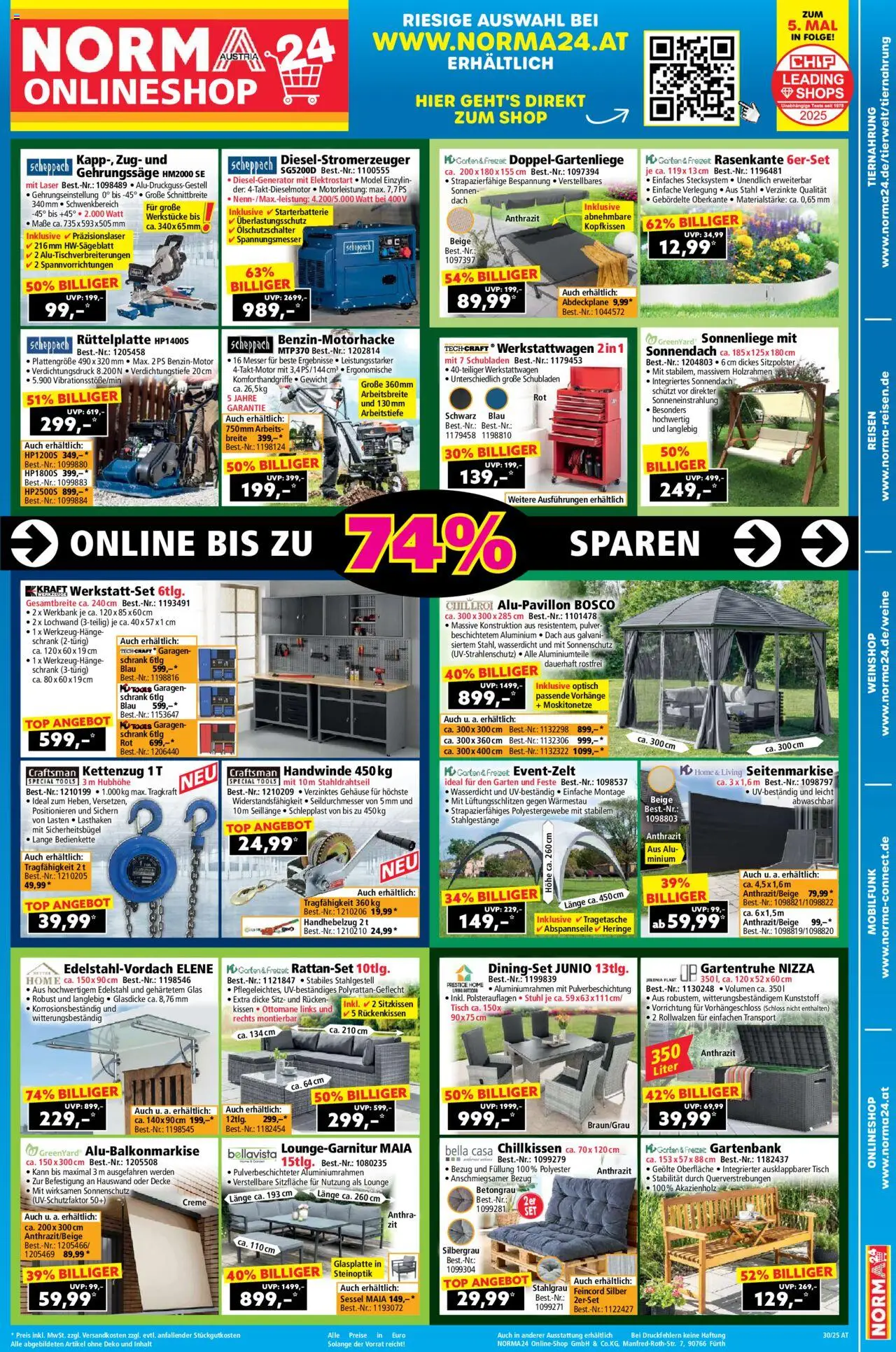  Norma Online Shop ab (20.07.2025 - 27.07.2025) - Seite 1 - Sofa, Sessel, Tasche, Tisch, Gewicht, Verbinder