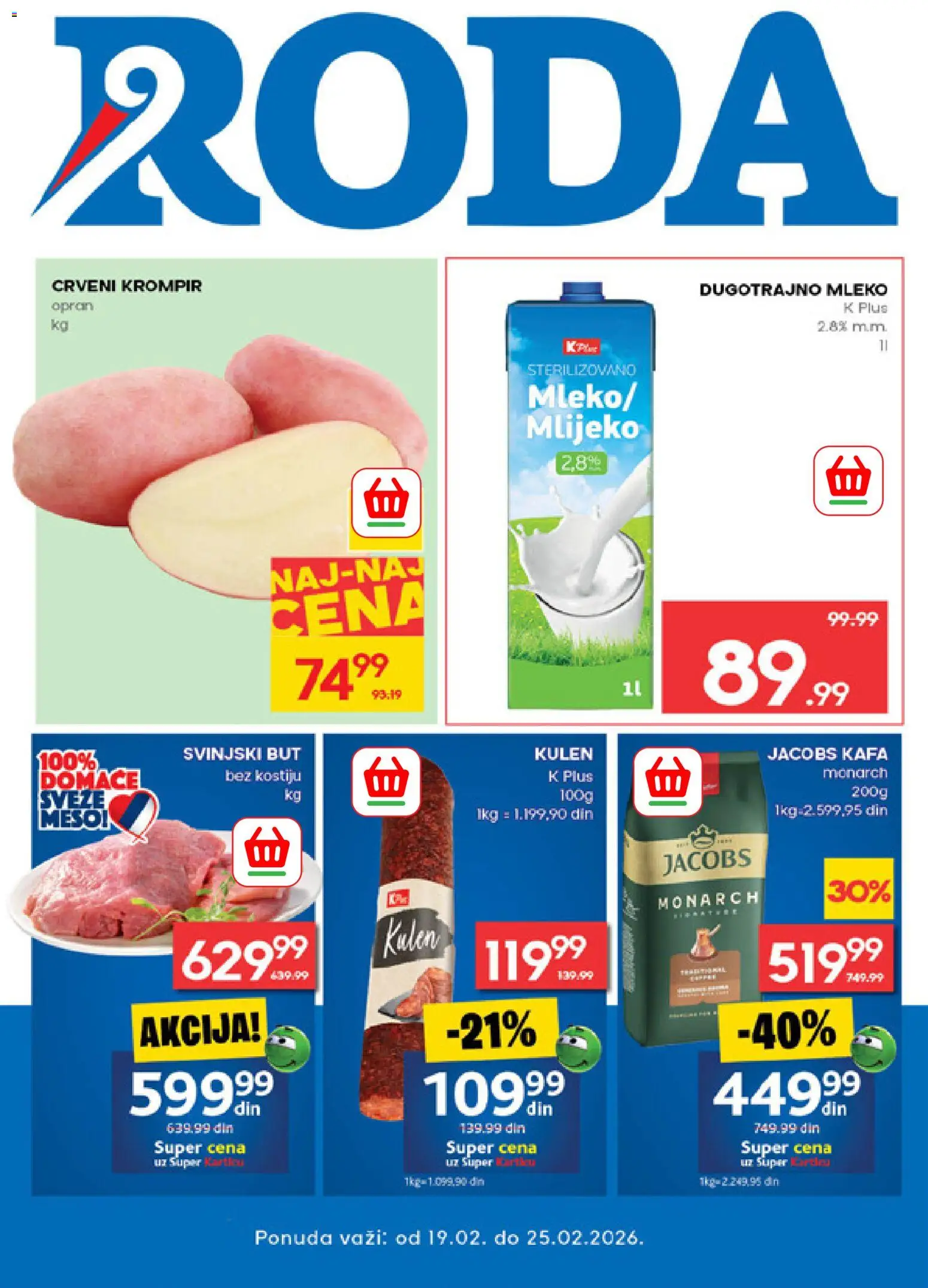 Pregled Roda kataloga - važi od 19.02.2026