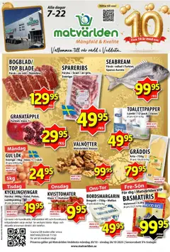 Förhandsgranska reklamblad Aktuella reklamblad Matvärlden veddesta från butik Matvärlden gäller från 20/10/2025