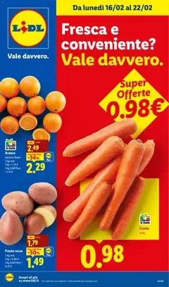 Anteprima dell'opuscolo Volantino Fresca e conveniente dal negozio Lidl valido da 16/02/2026