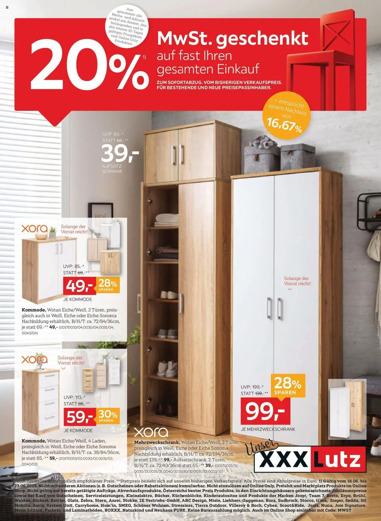  XXXLutz Gutscheinblatt KLM ab (17.06.2025 - 01.07.2025) - Seite 1 - Kommode, Schrank